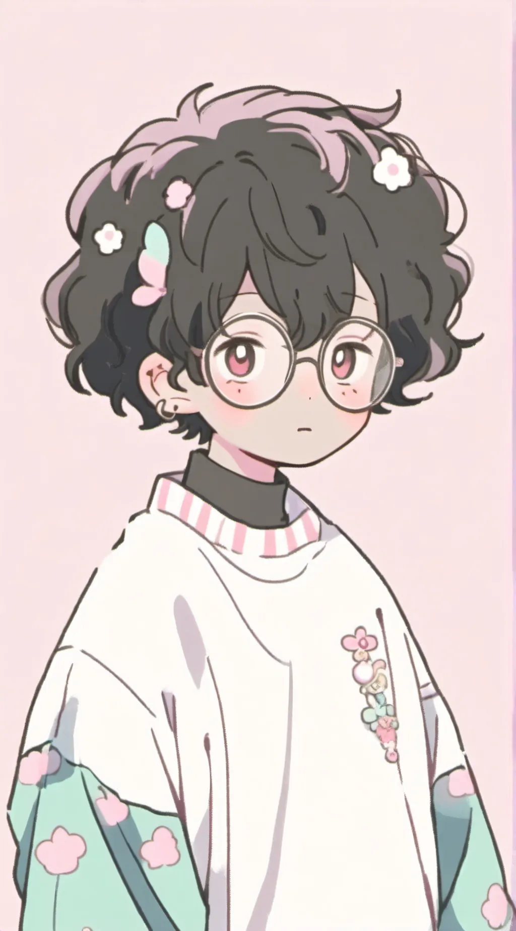 ai character: Void Black kid  background