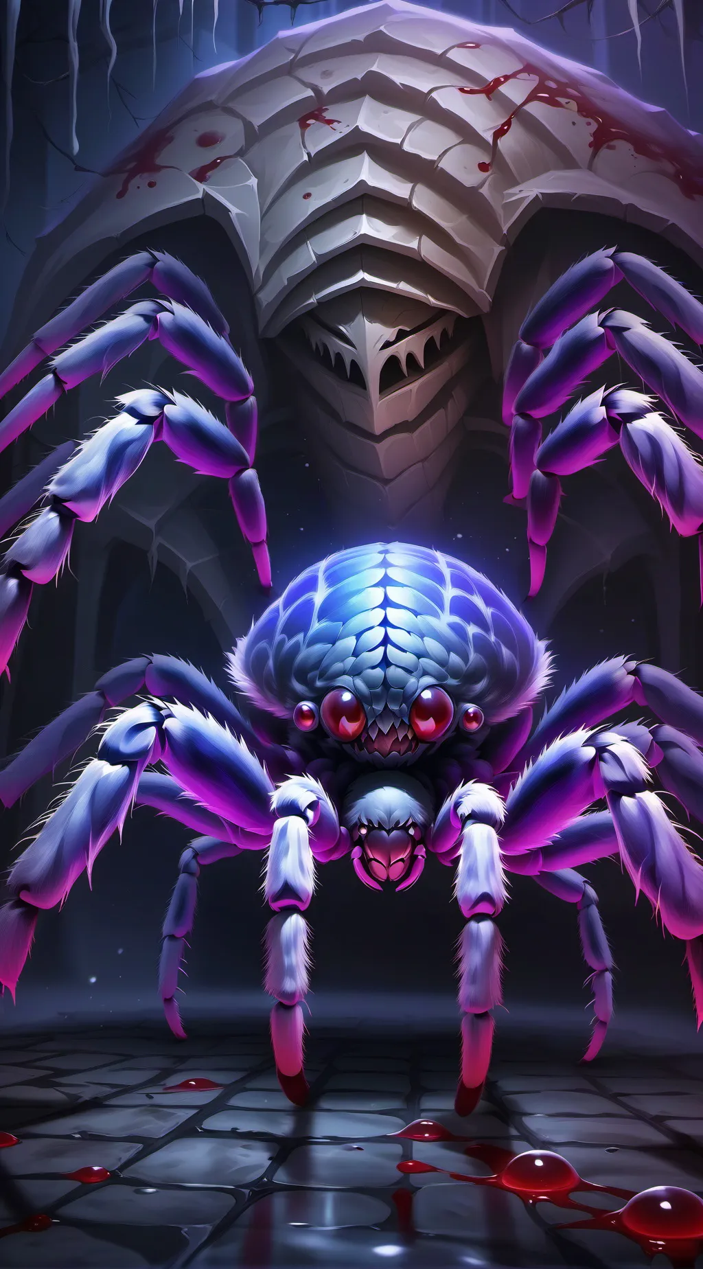 ai character: giant evil spider background