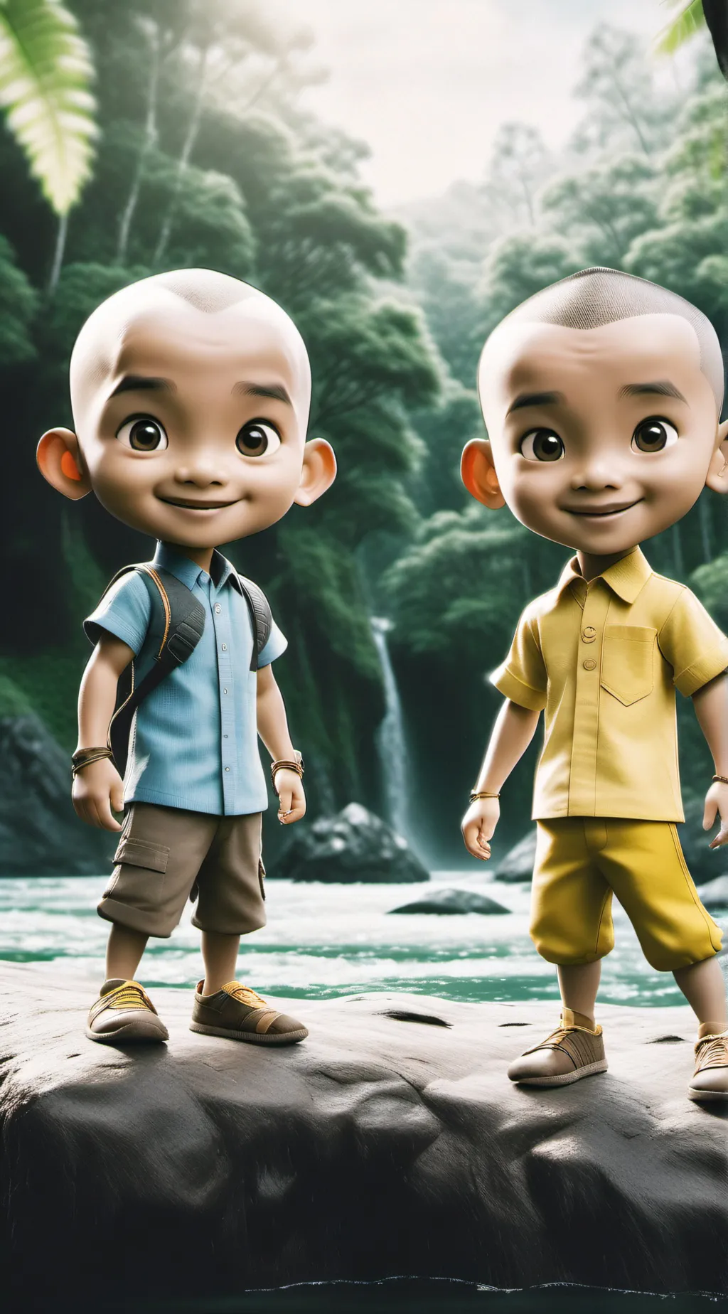 ai character: upin ipin  background