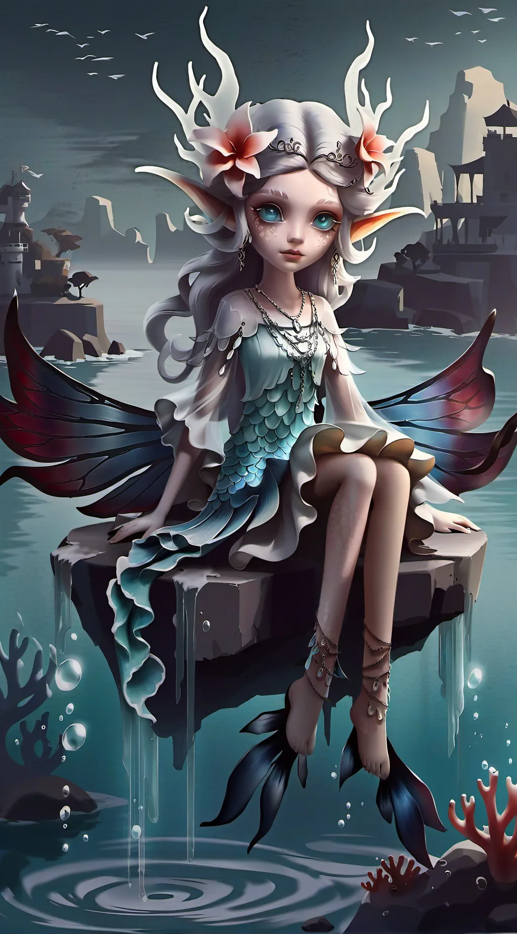 ai character: Coral background