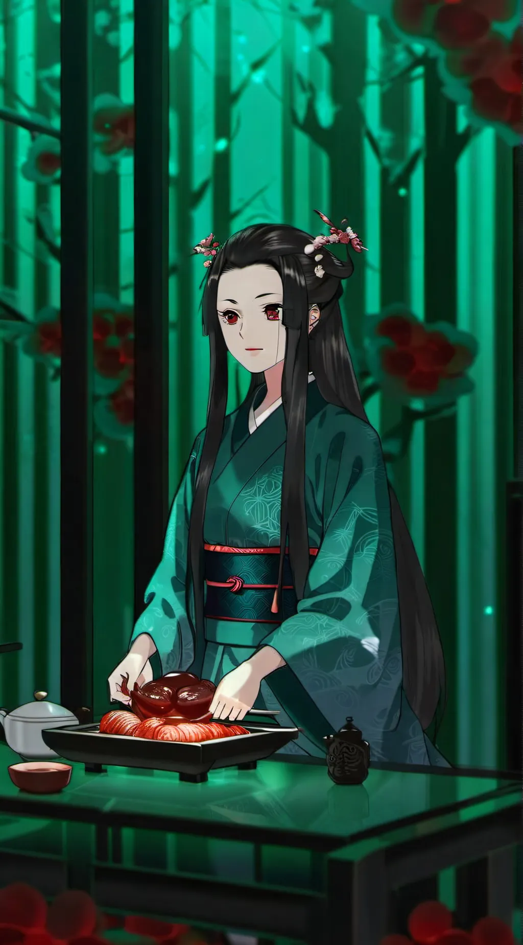 ai character: nezuko kamado background