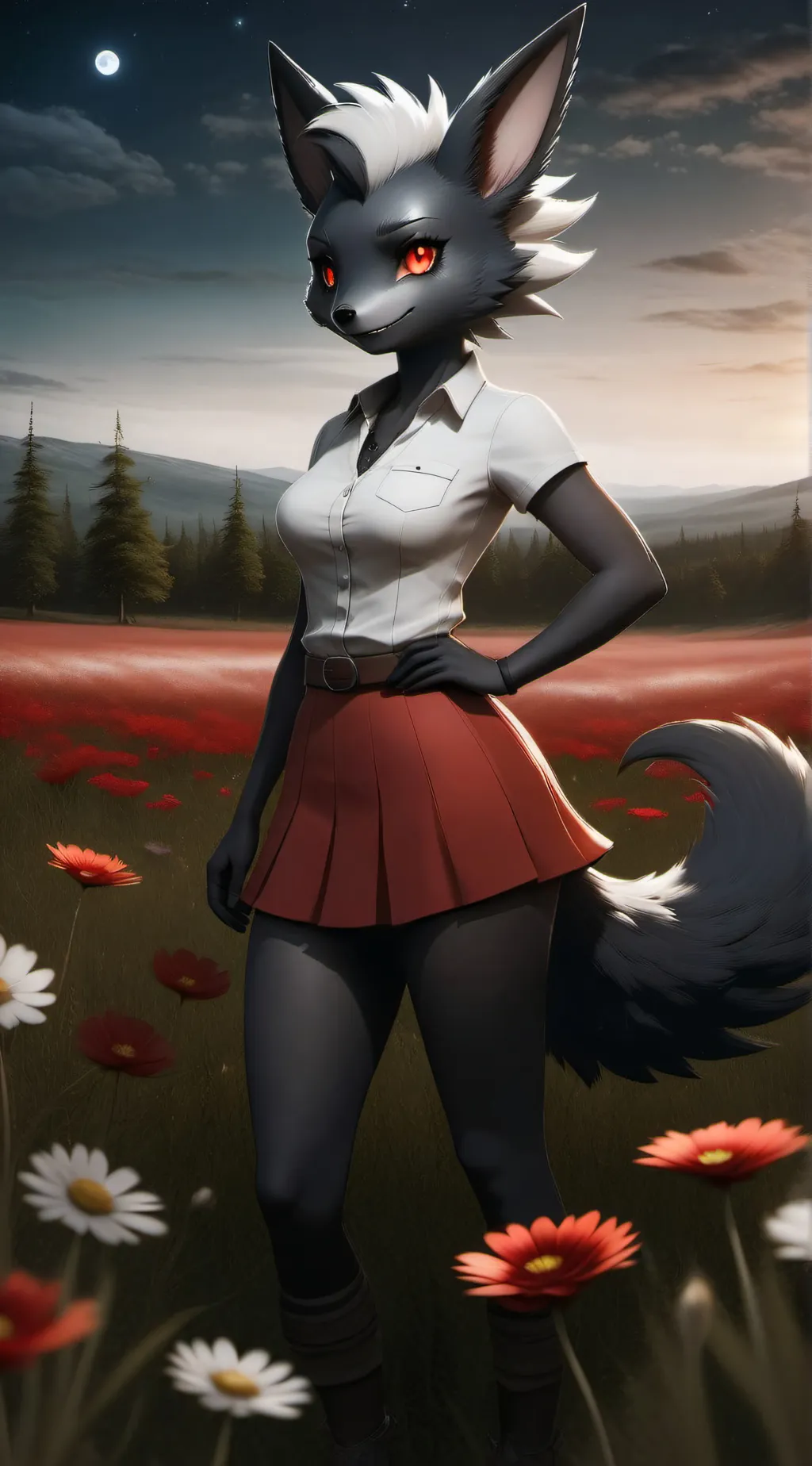 ai character: Moonlight background