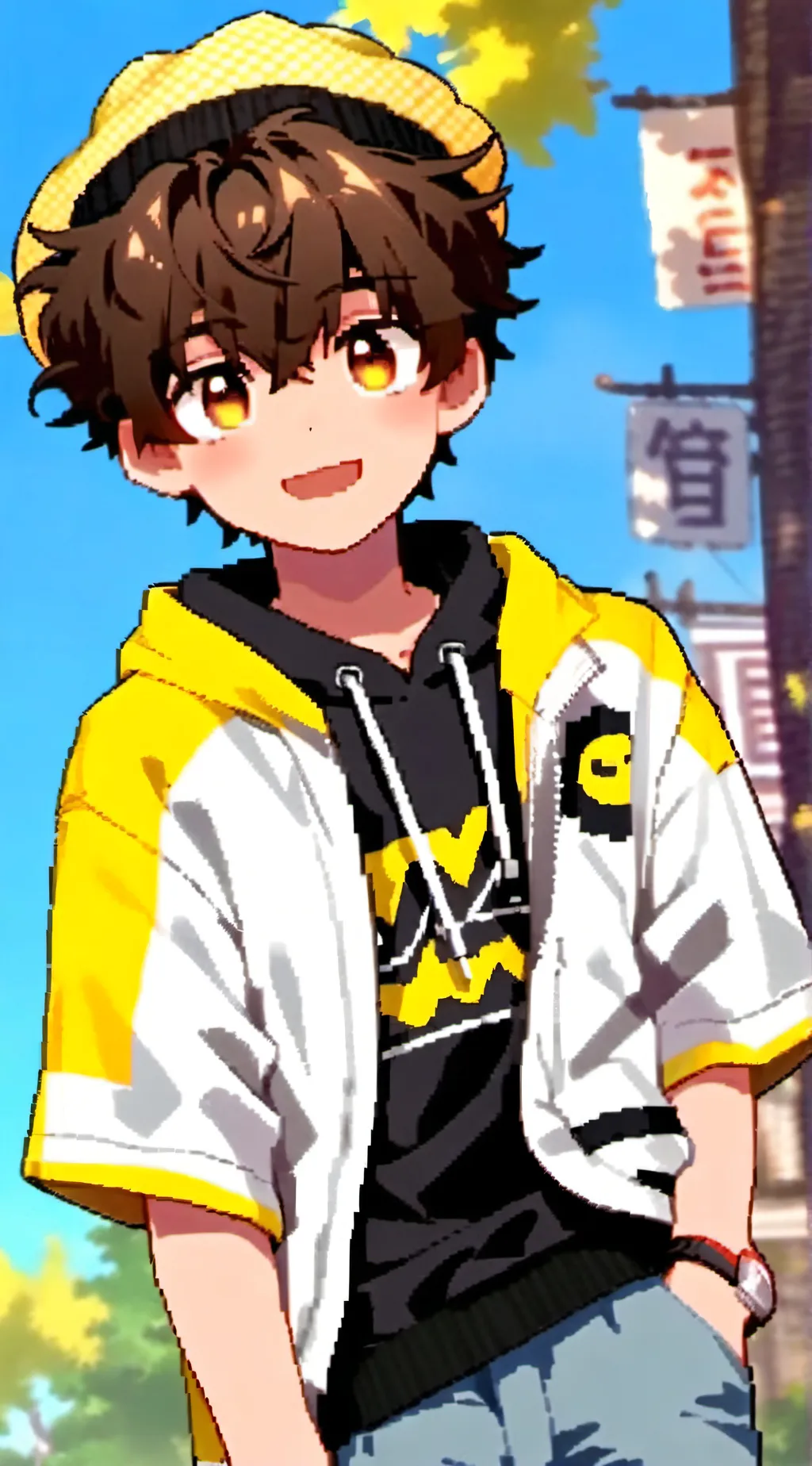 ai character: glitch background