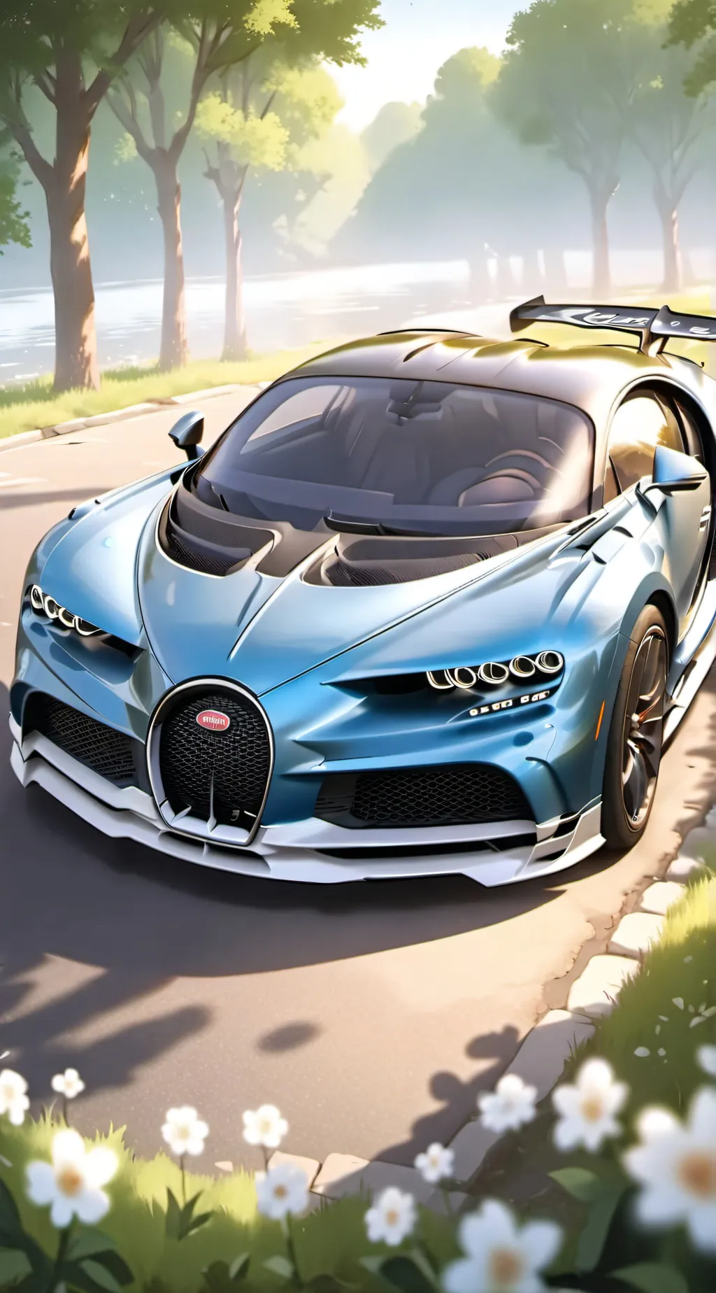 ai character: Bugatti choron background
