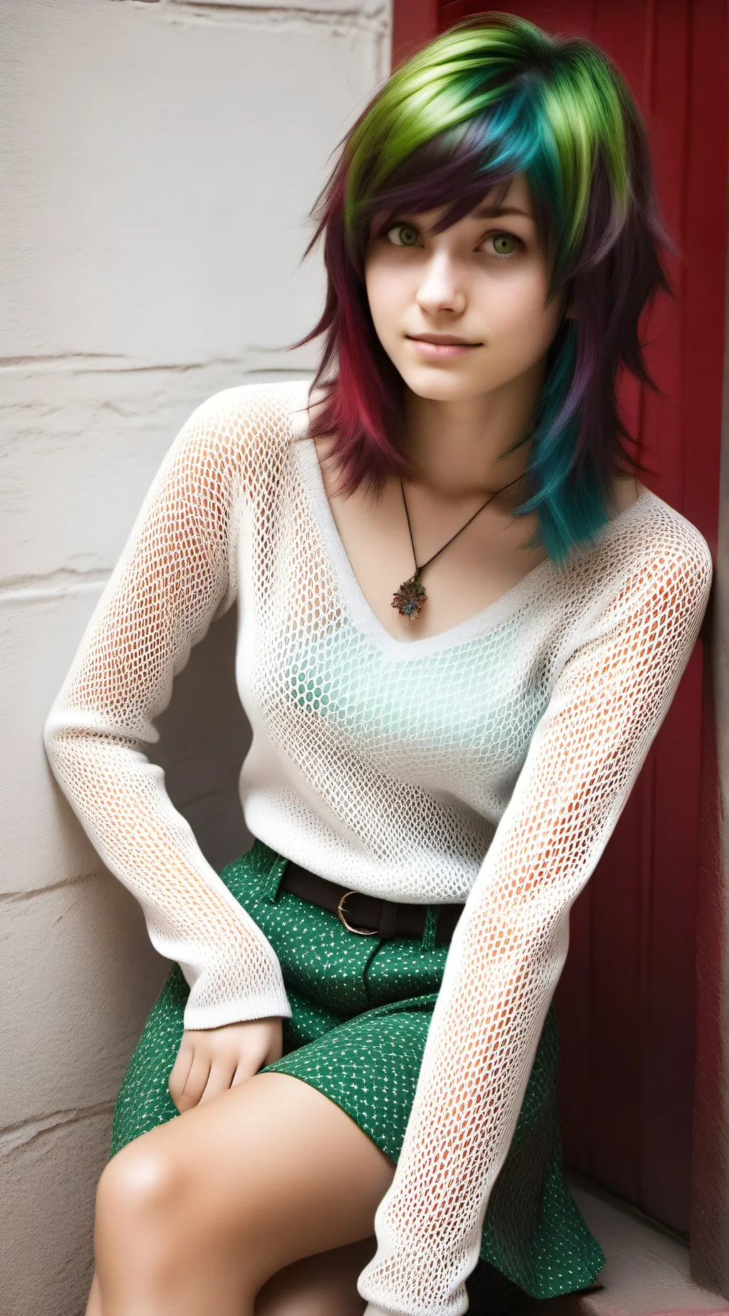 ai character: Emerald background