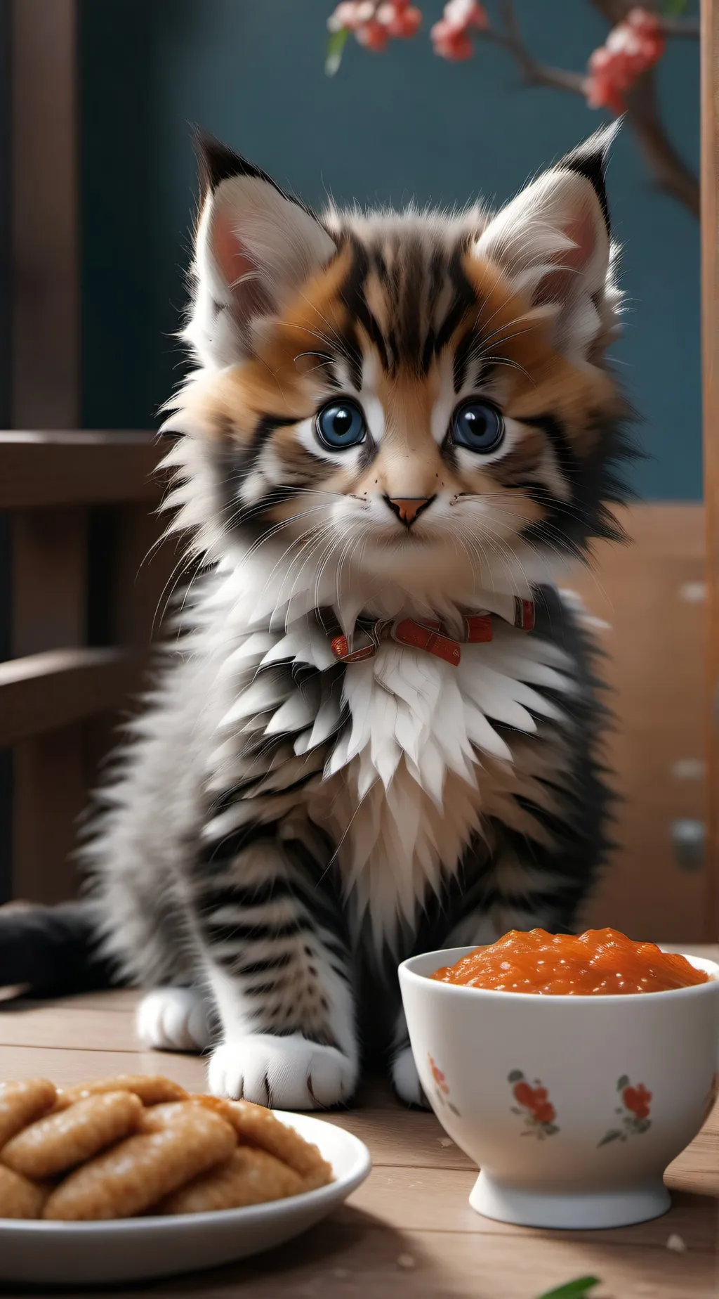 ai character: Kitten  background