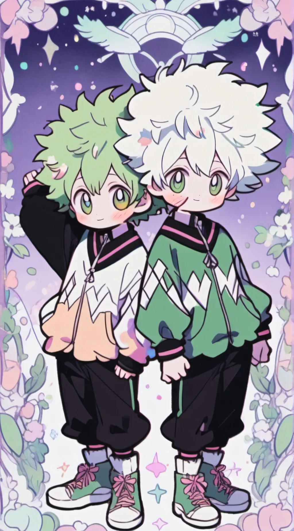 ai character: bakugo and deku background