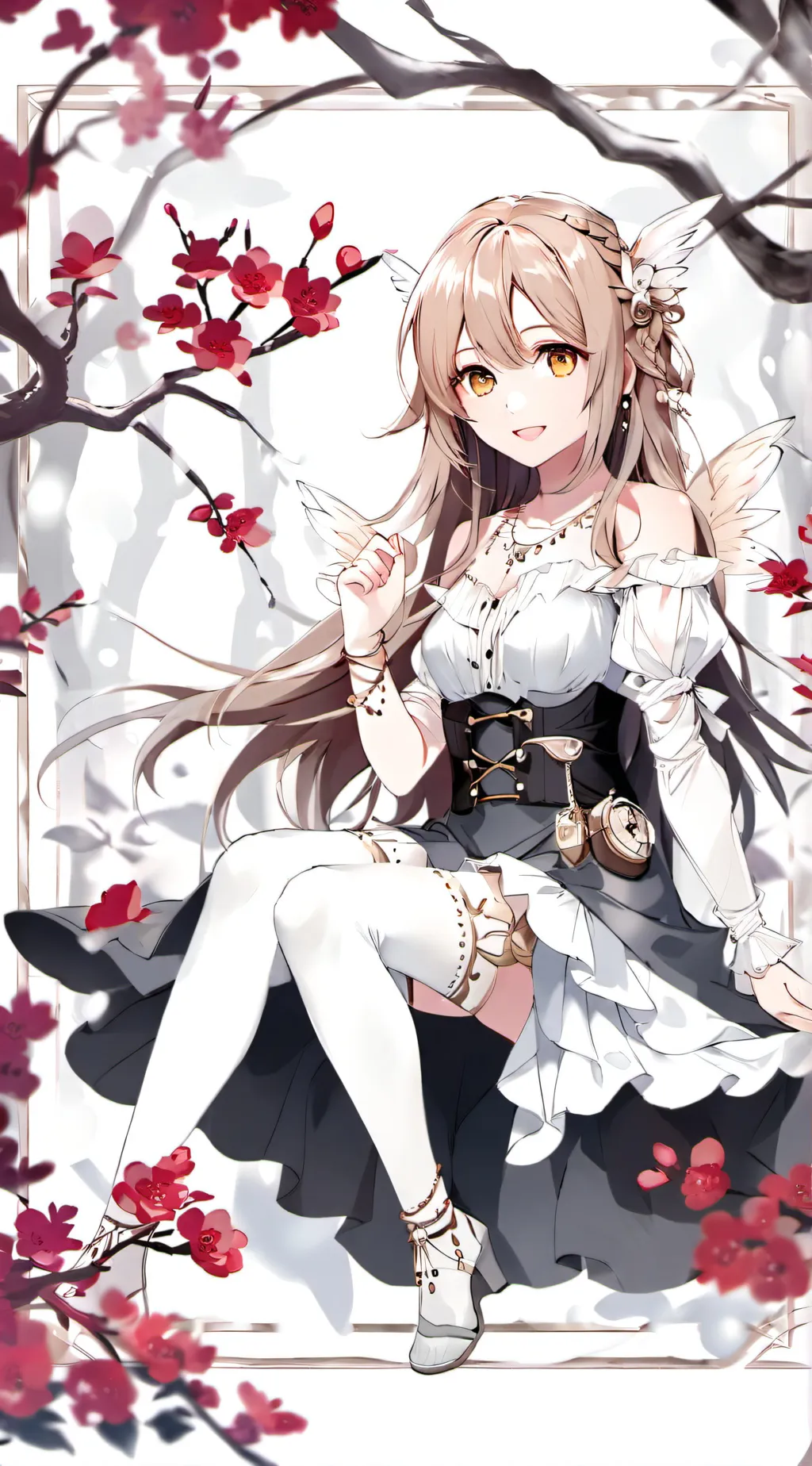 ai character: Angel girl  background