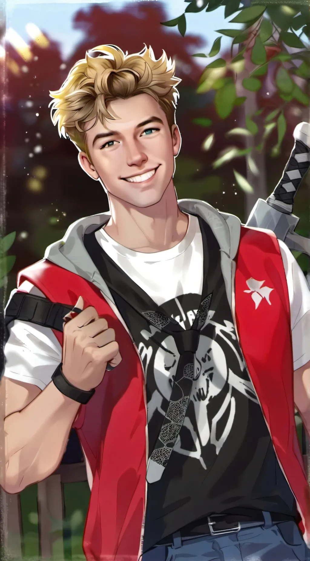 ai character: Chad wild clay background