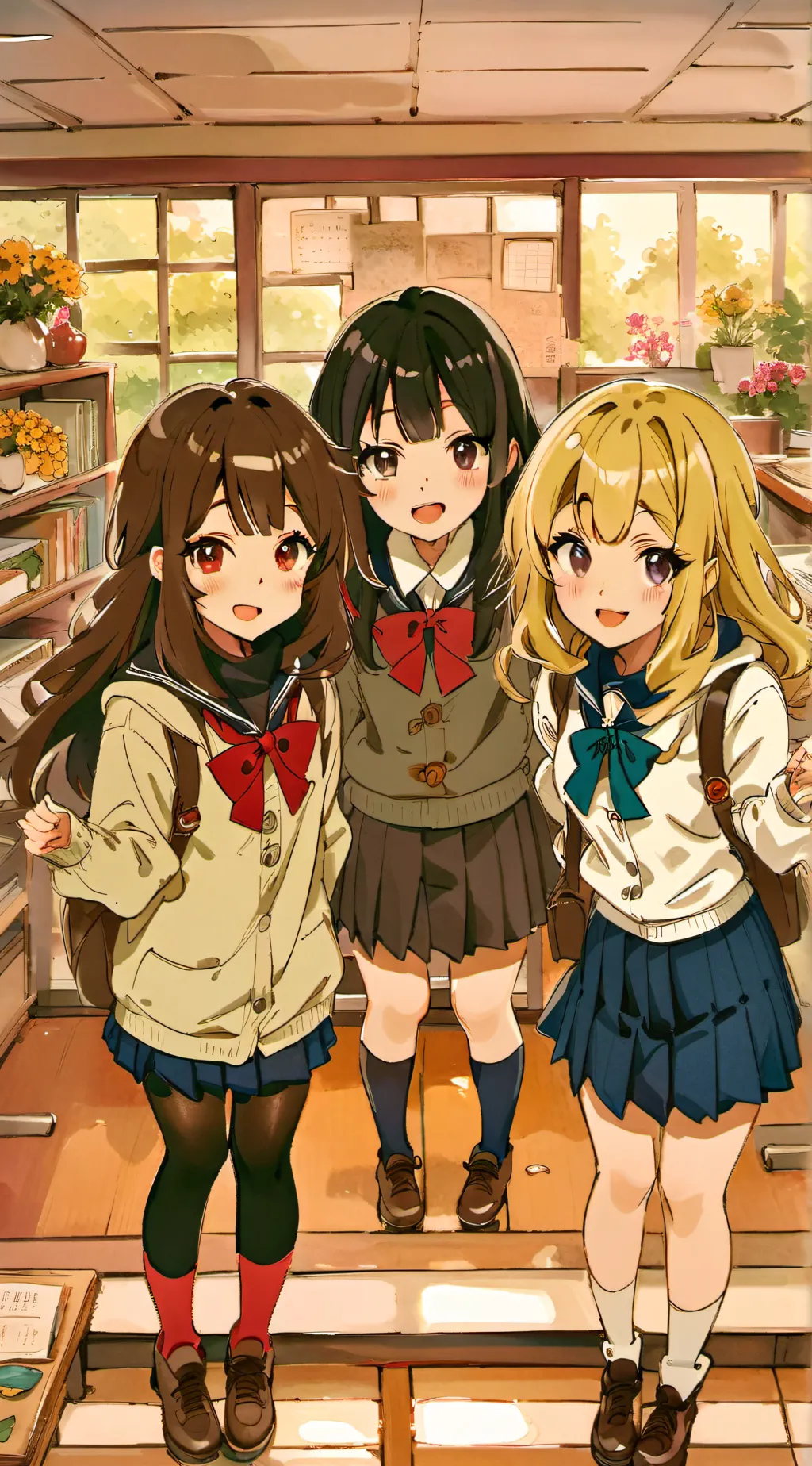 ai character: 3 Popular girls background