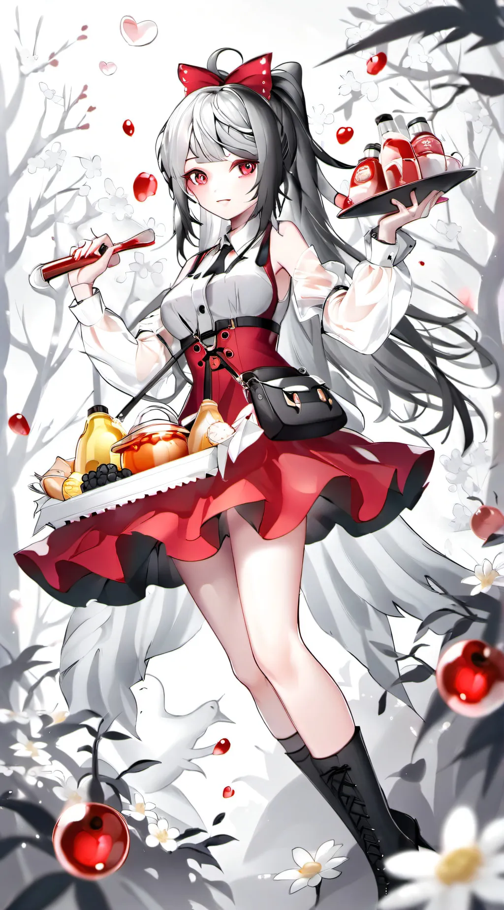 ai character: ketchup girl background