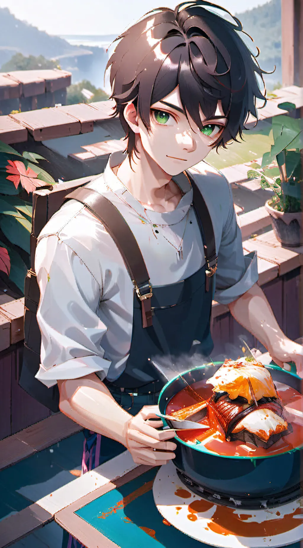 ai character: Sebastian  background