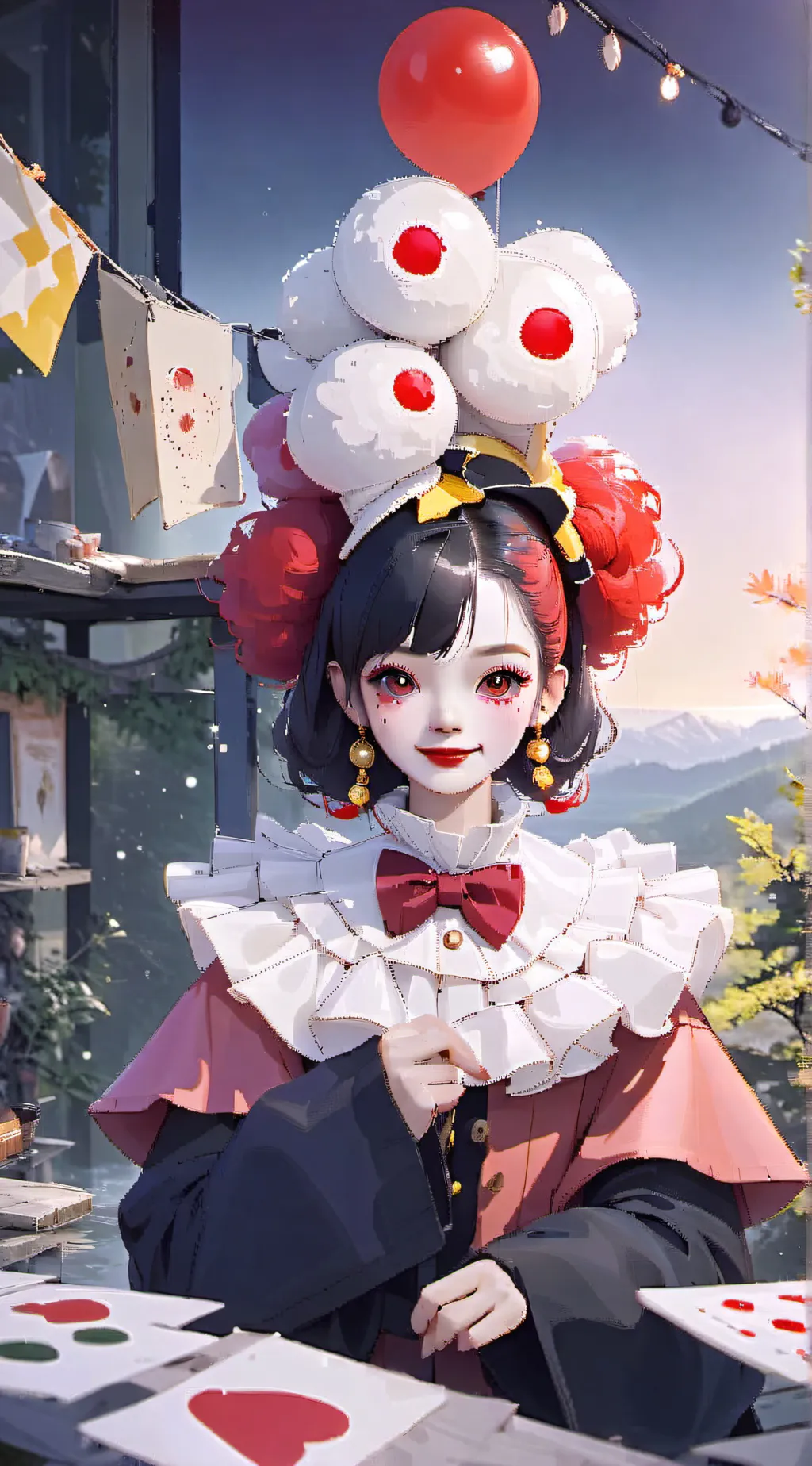 ai character: Lila the clown background