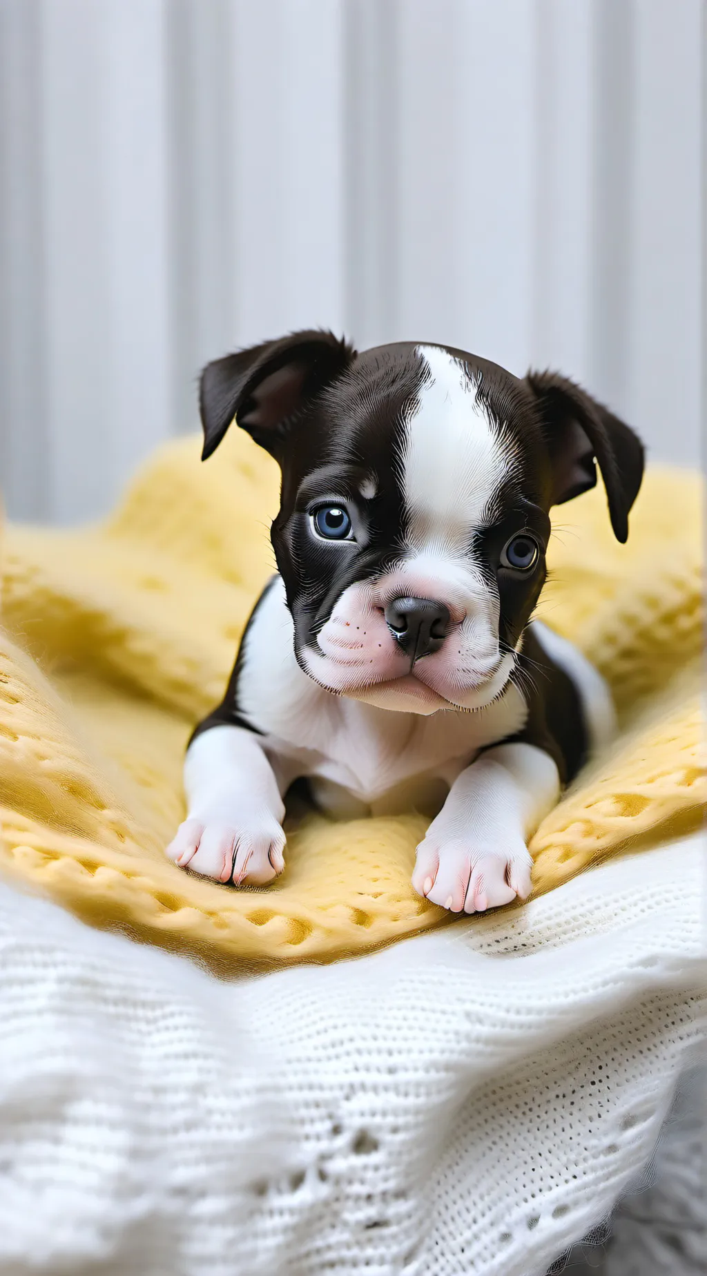 ai character: boston terrier pup background