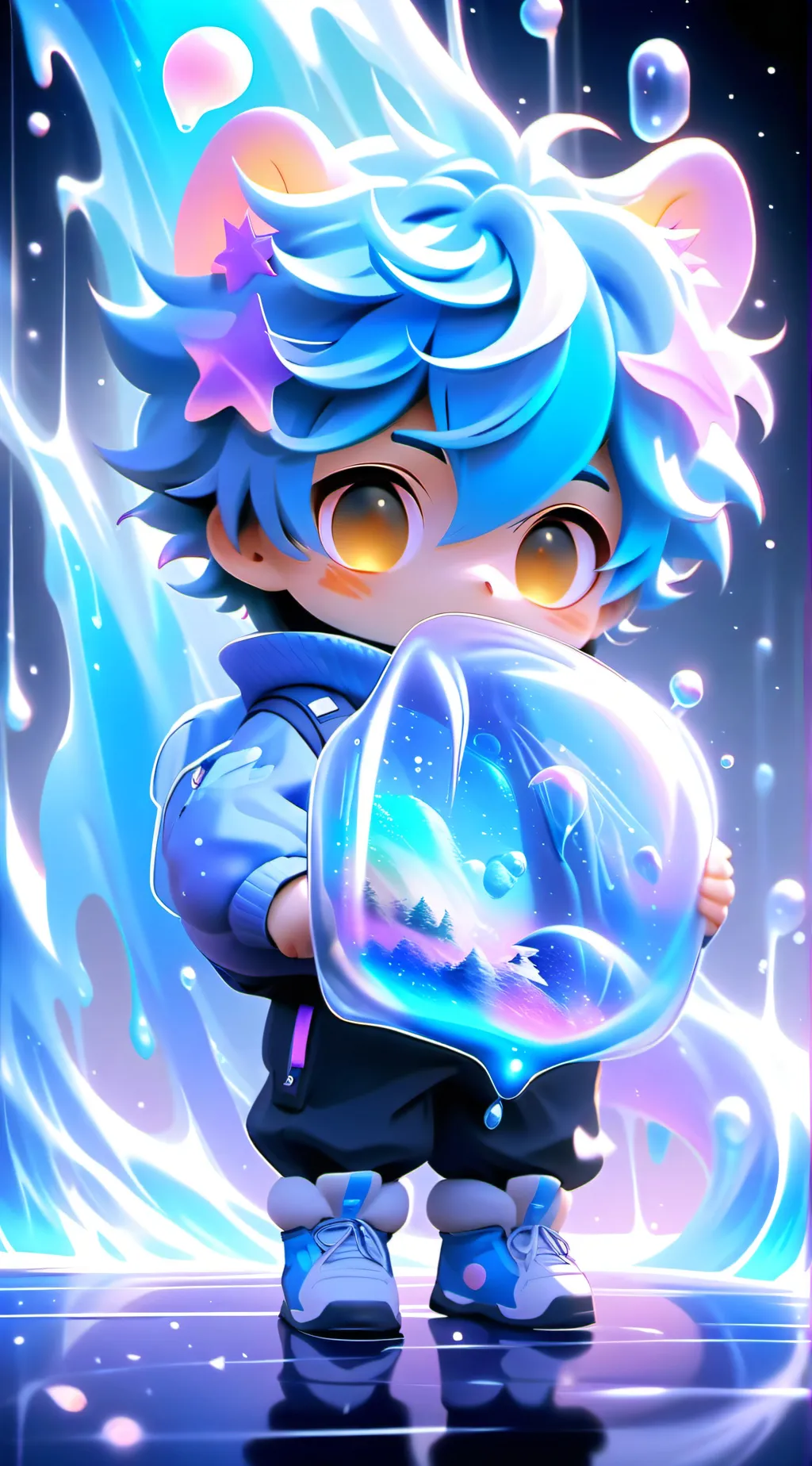 ai character: Aqua background
