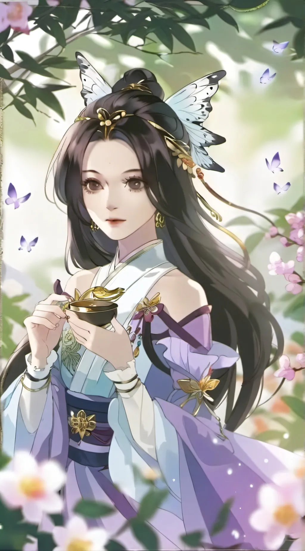 ai character: giyuu and Shinobu  background