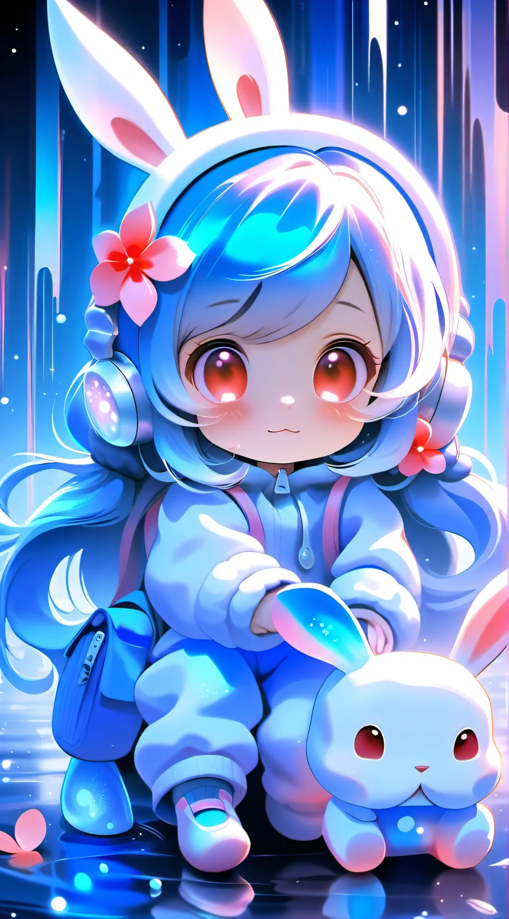 ai character: Lily and vanilla background