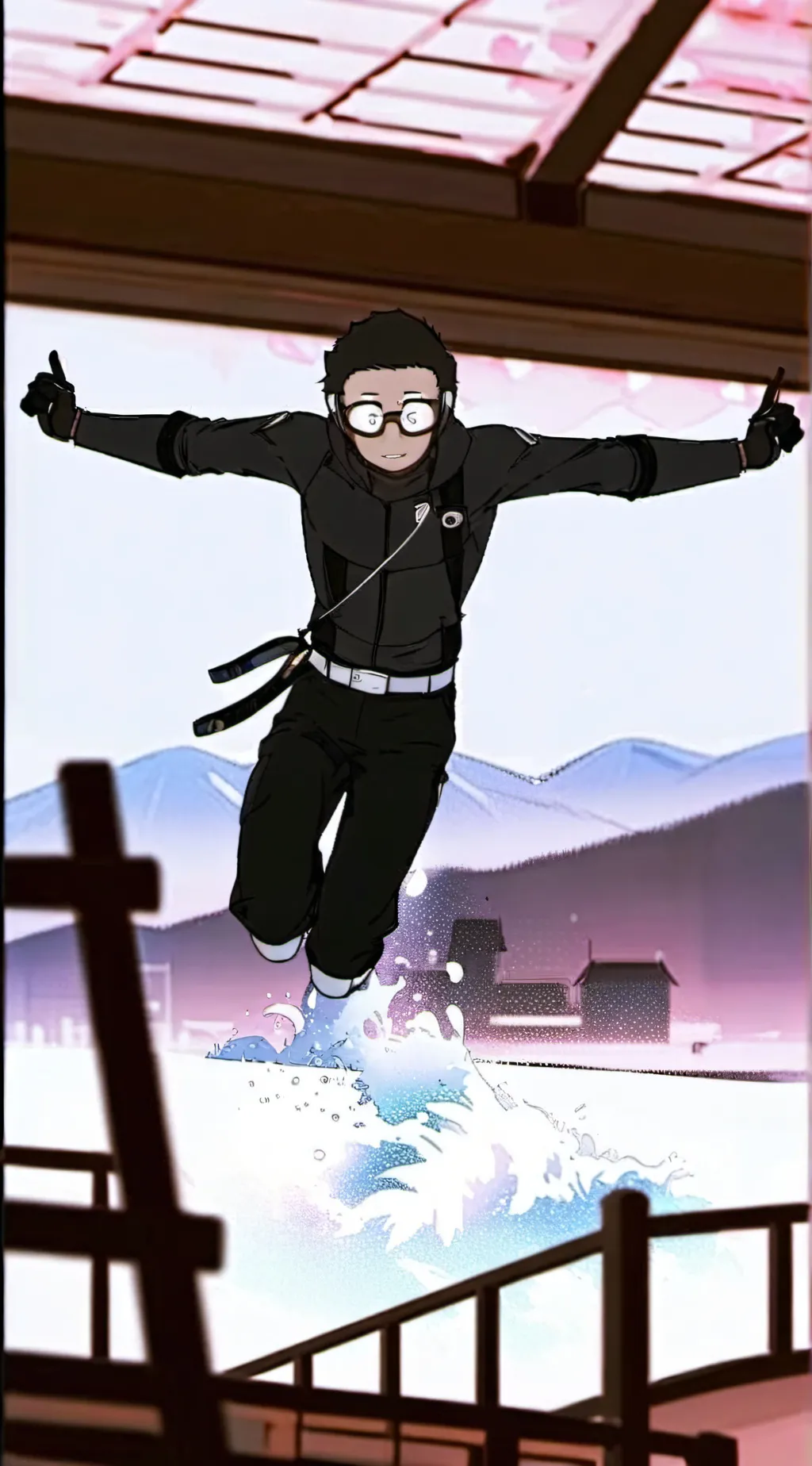 ai character: TV woman background