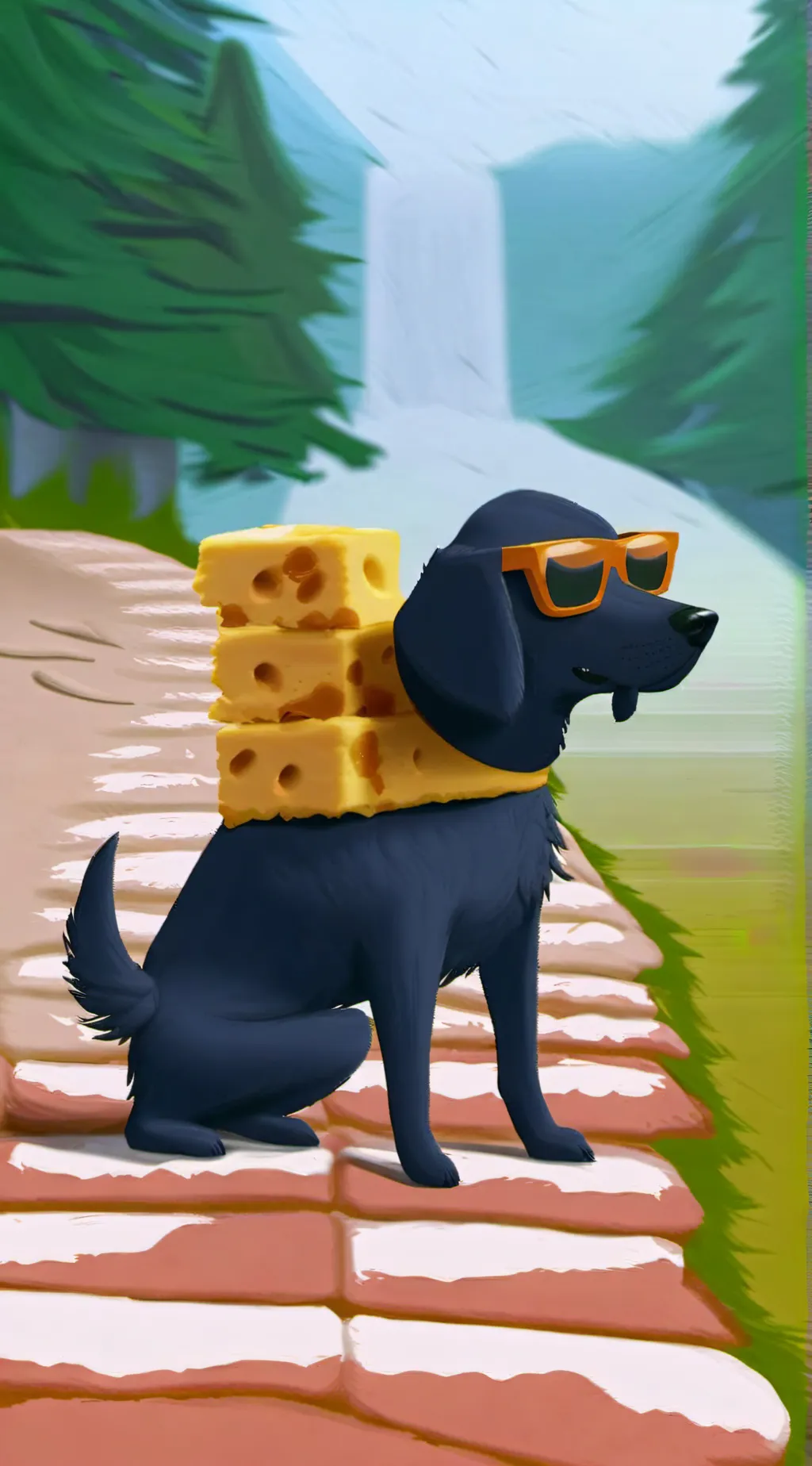 ai character: chedder dog background