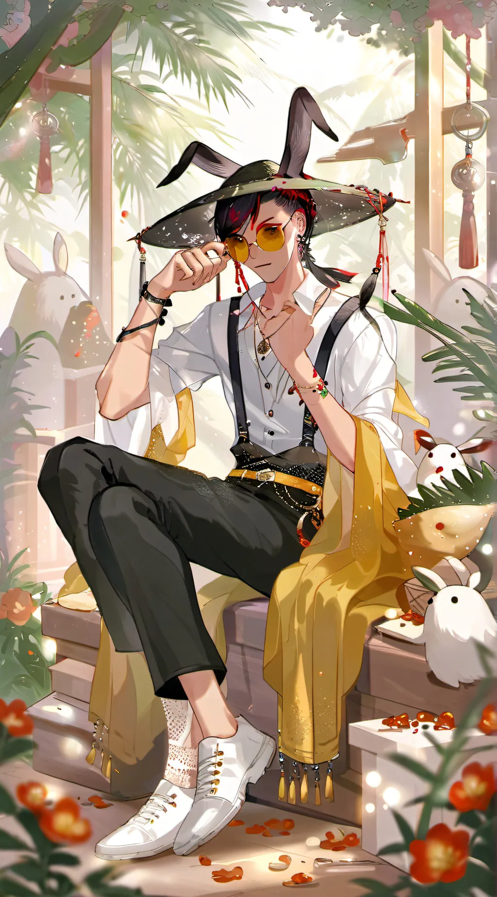 ai character: Bad bunny background