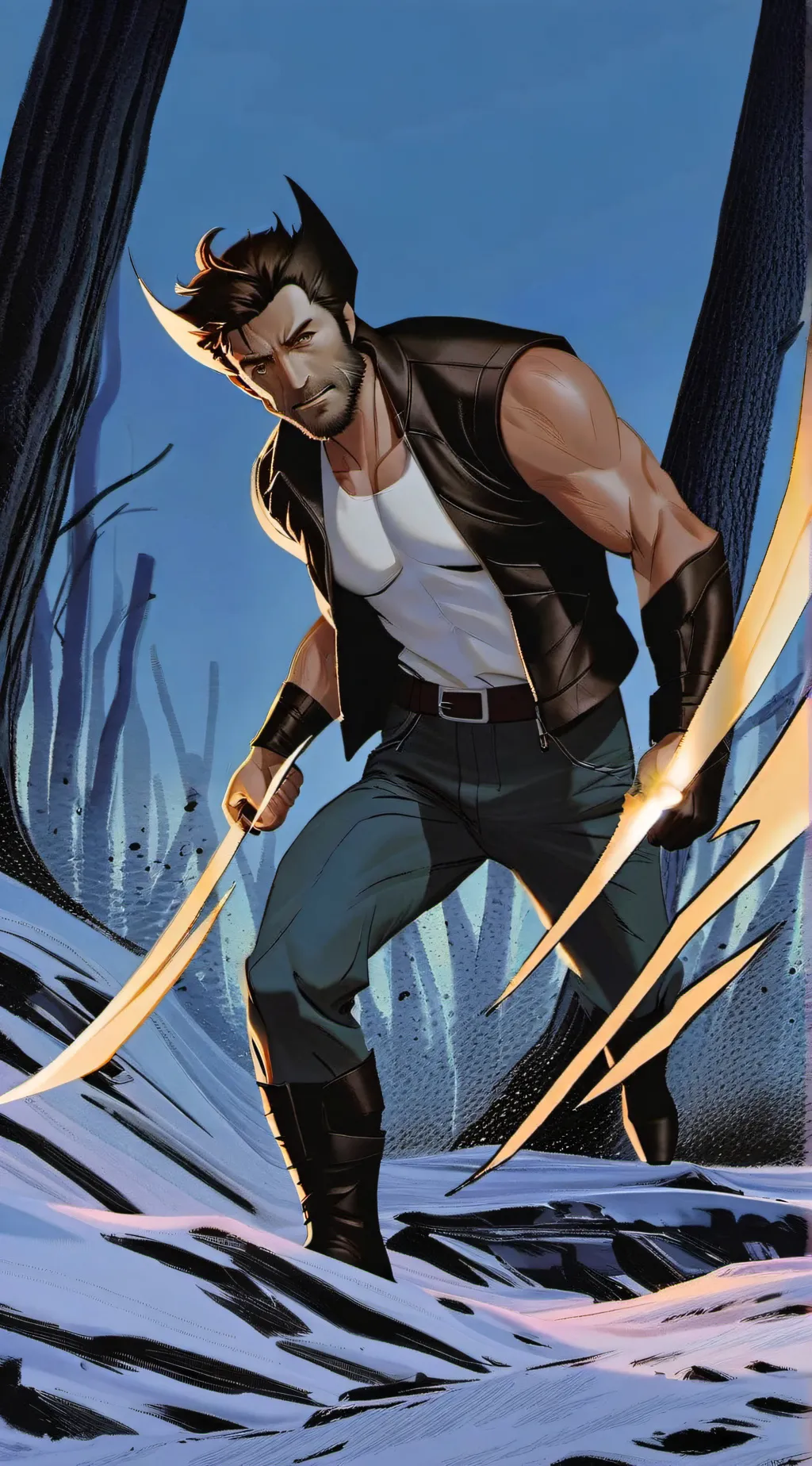 ai character: Logan Howlett  background