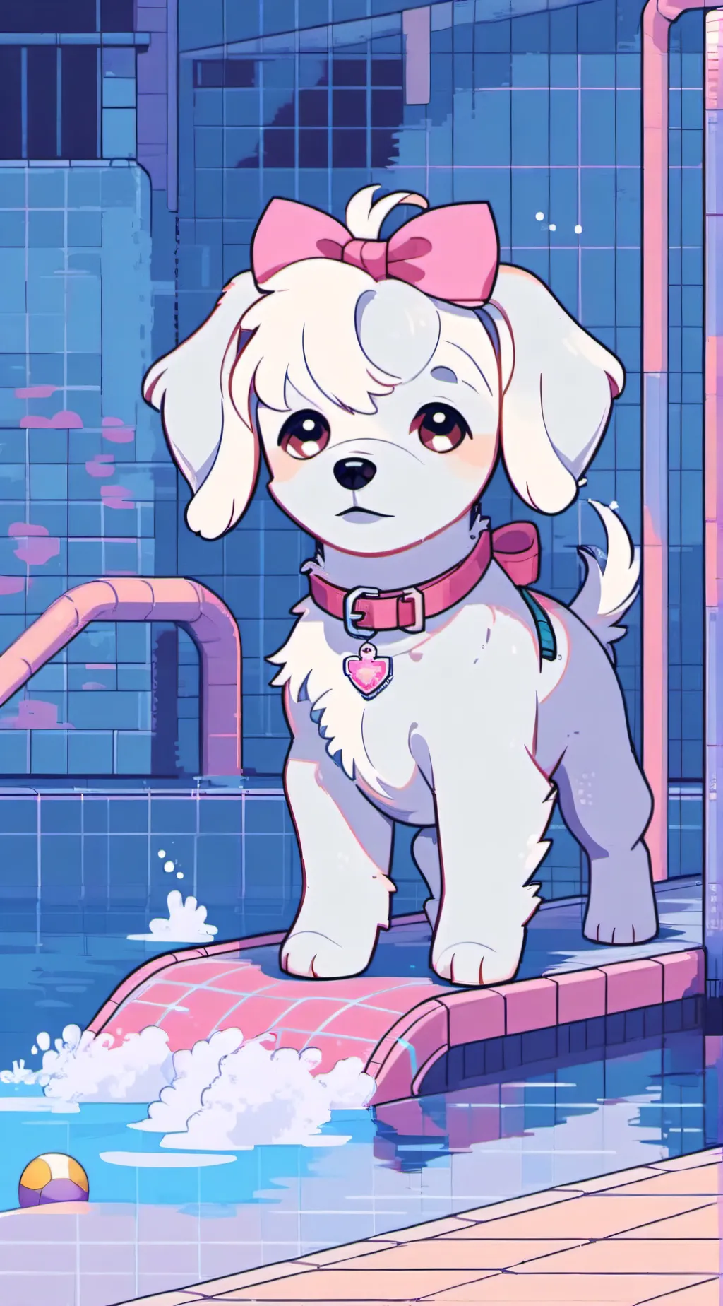 ai character: Olive 💧🏖 background