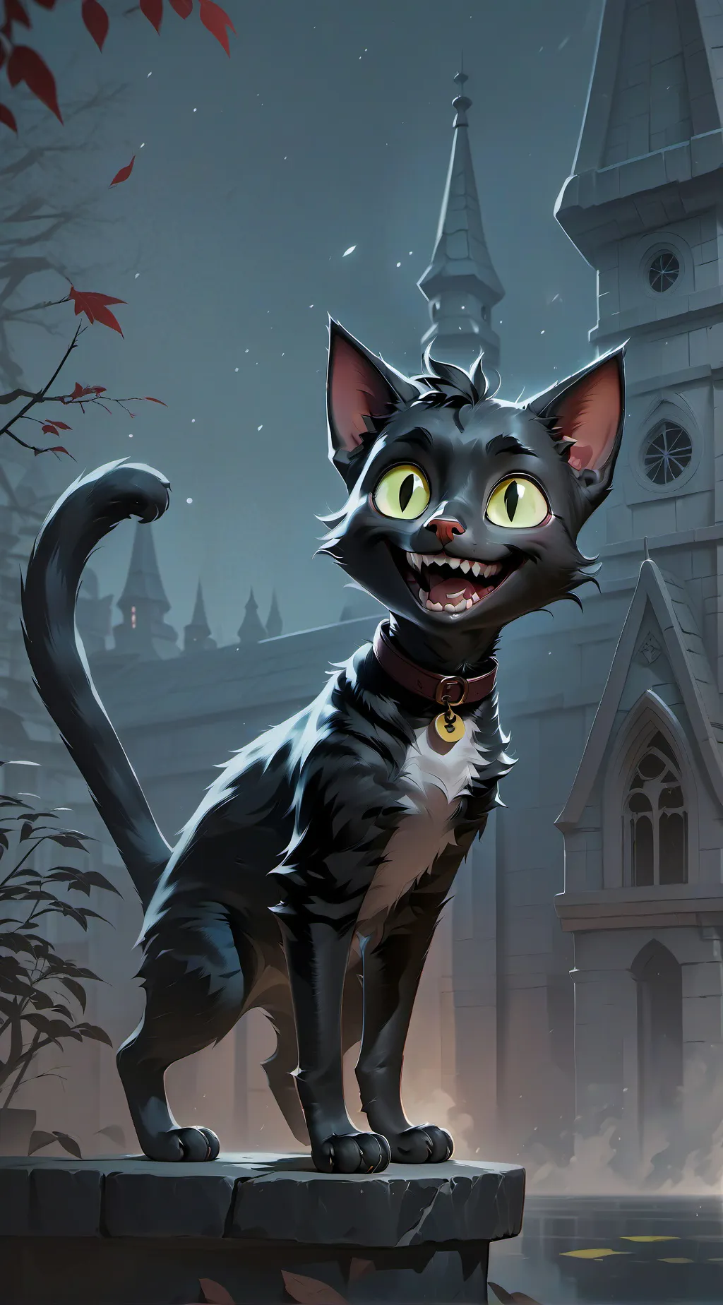 ai character: smile cat background