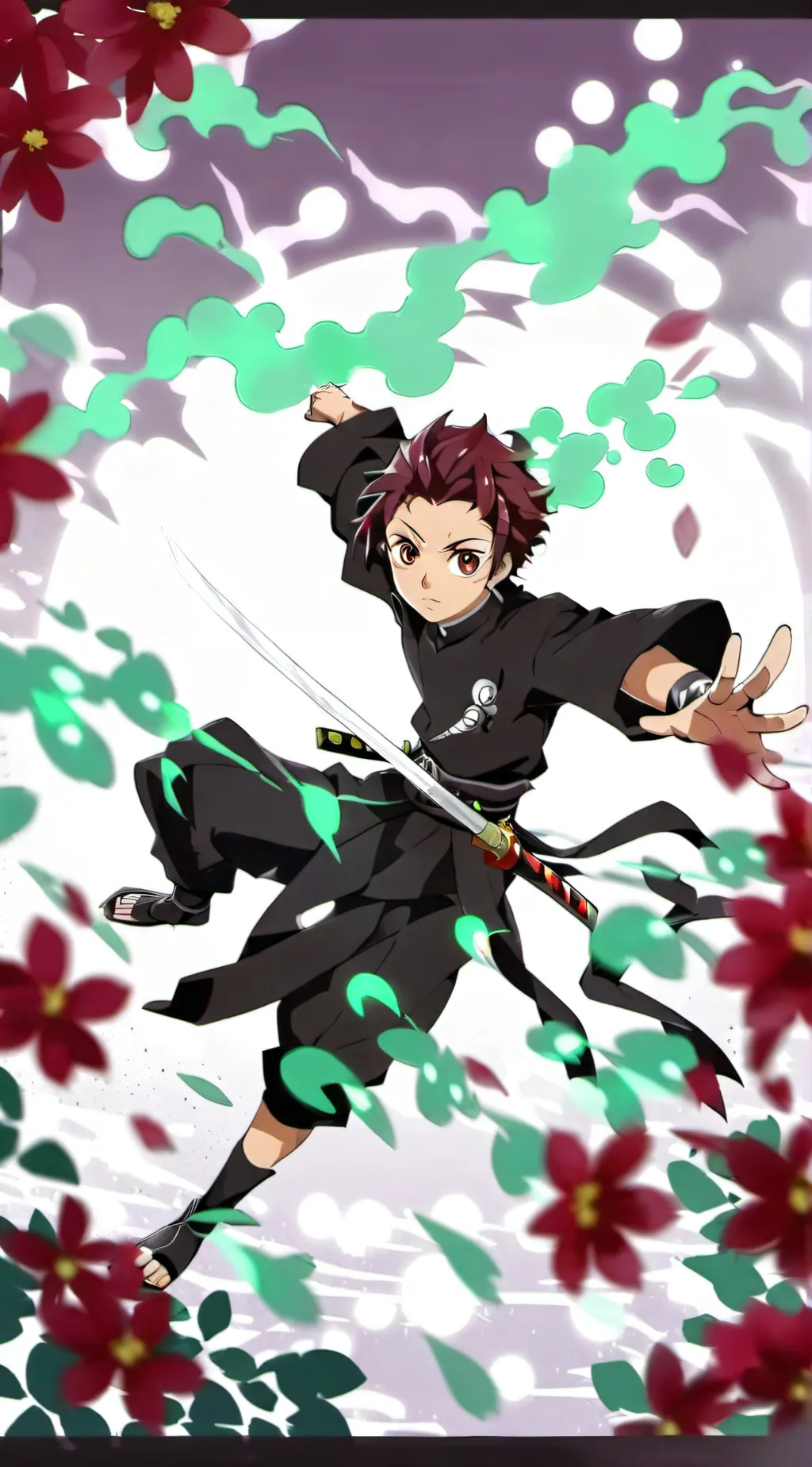 ai character: Tanjiro vs Sanemi background