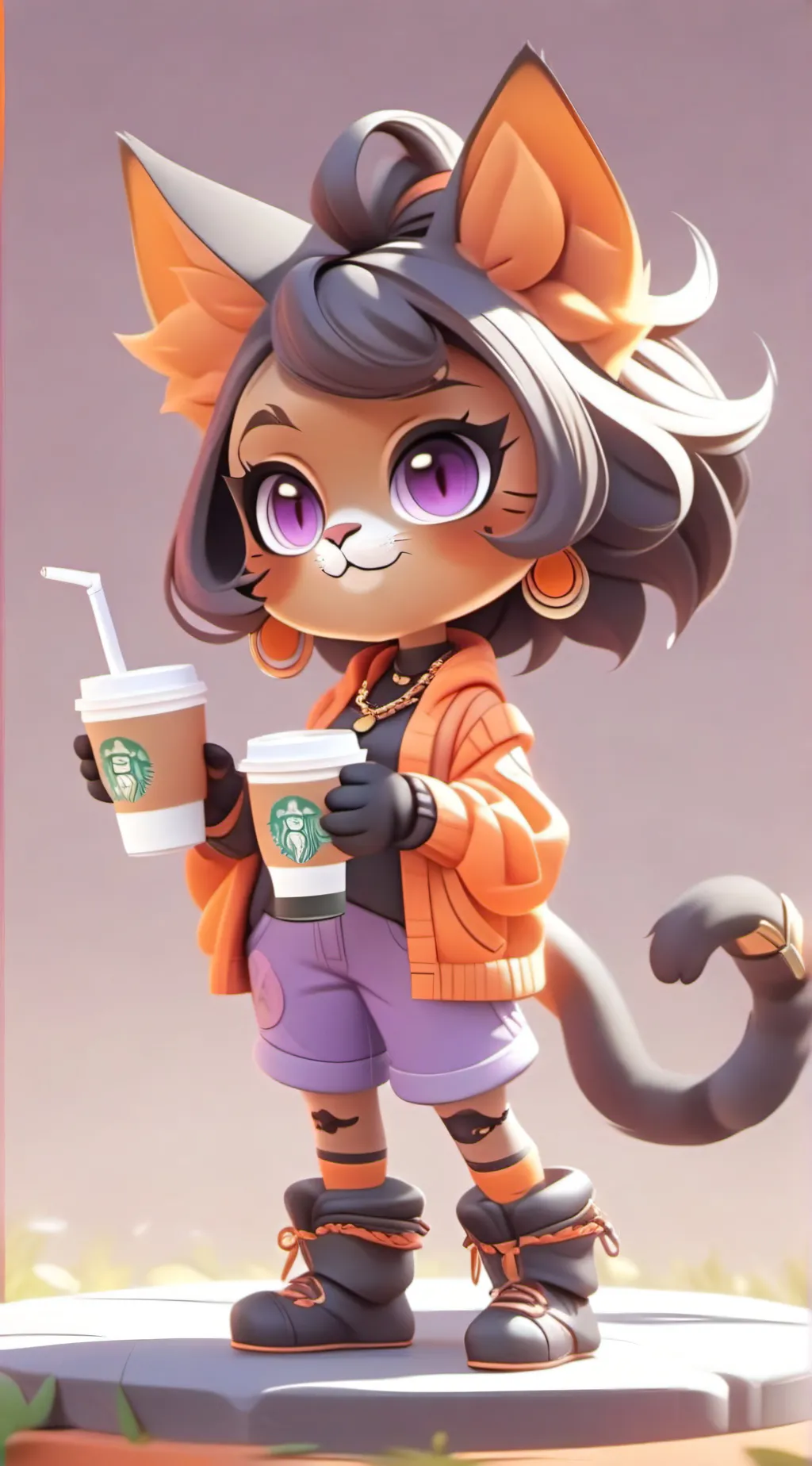 ai character: catfeine background