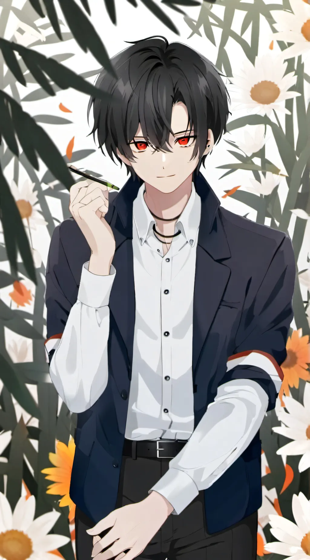 ai character: sans in human form background