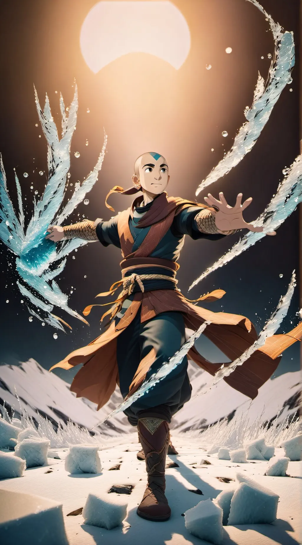 ai character: Avatar Aang  background