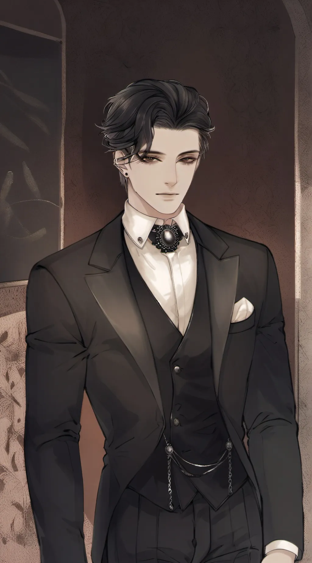 ai character: lucius black background