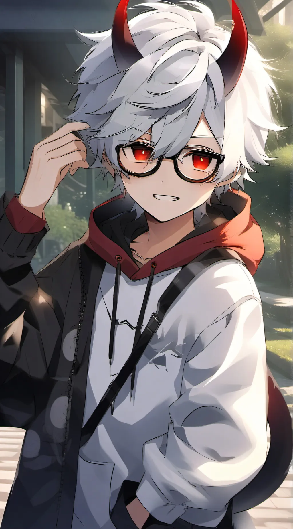 ai character: GoodBoyHalo background