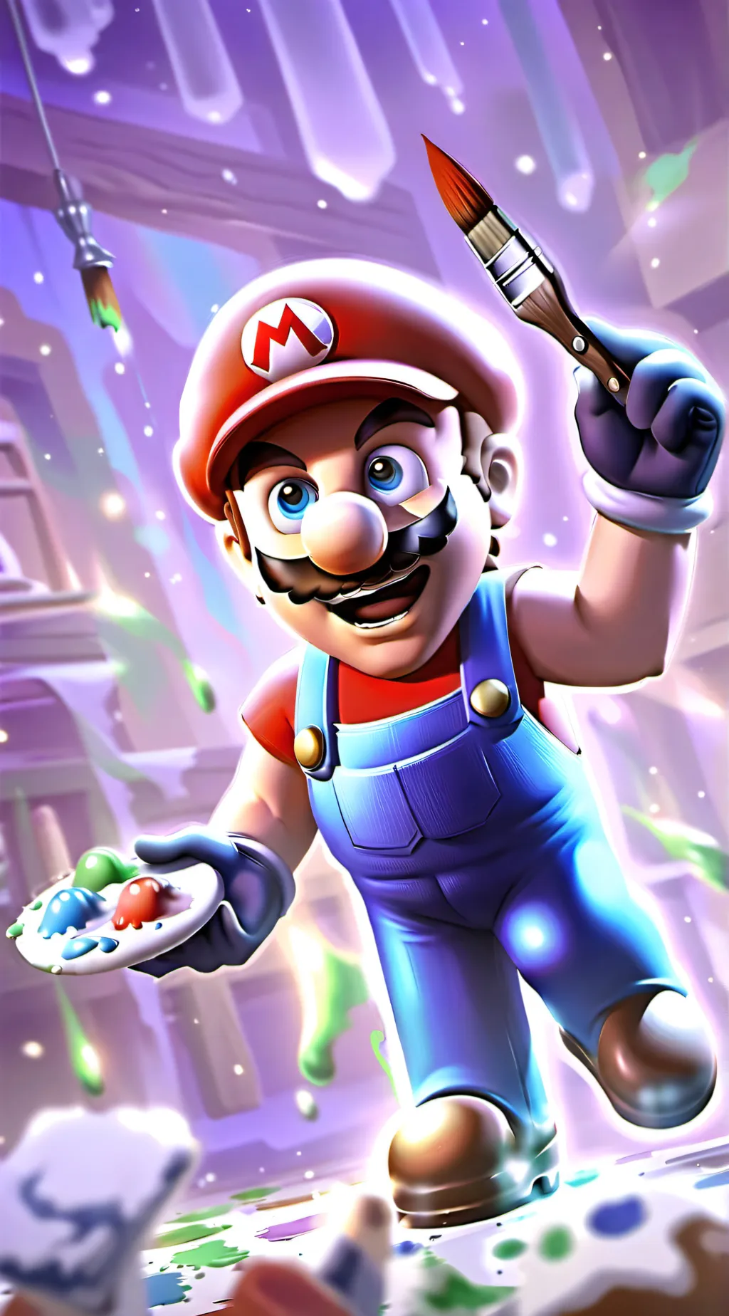 ai character: painter Mario background