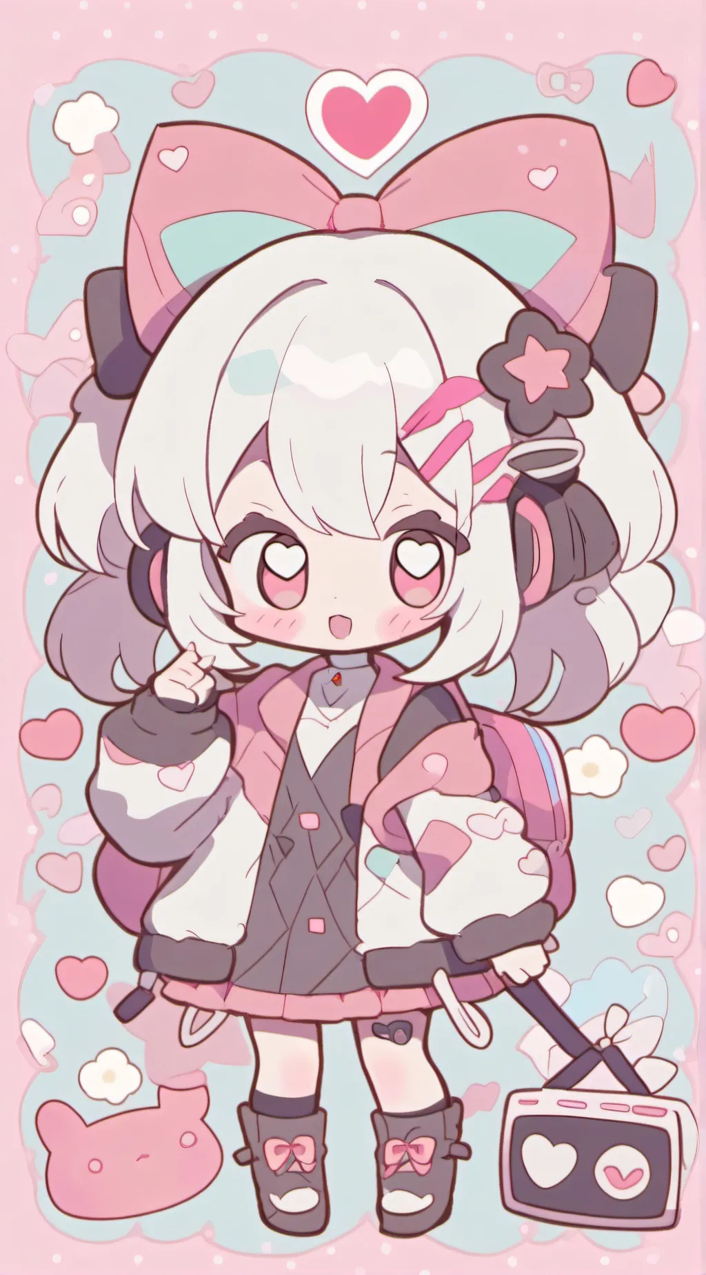 ai character: tv woman  background