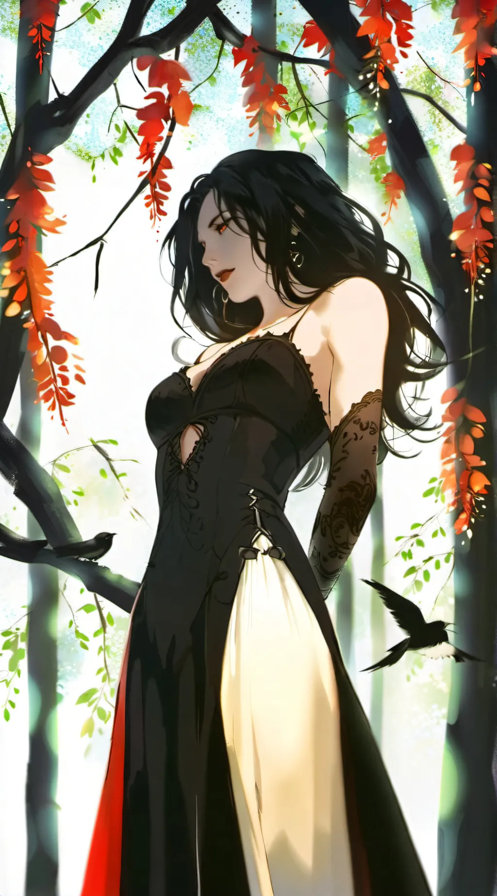 ai character: Mona swansae  background