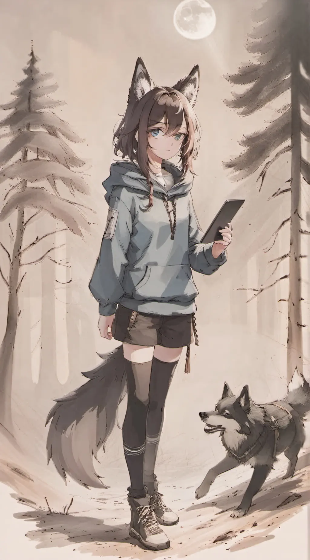 ai character: Midnight/ Me background