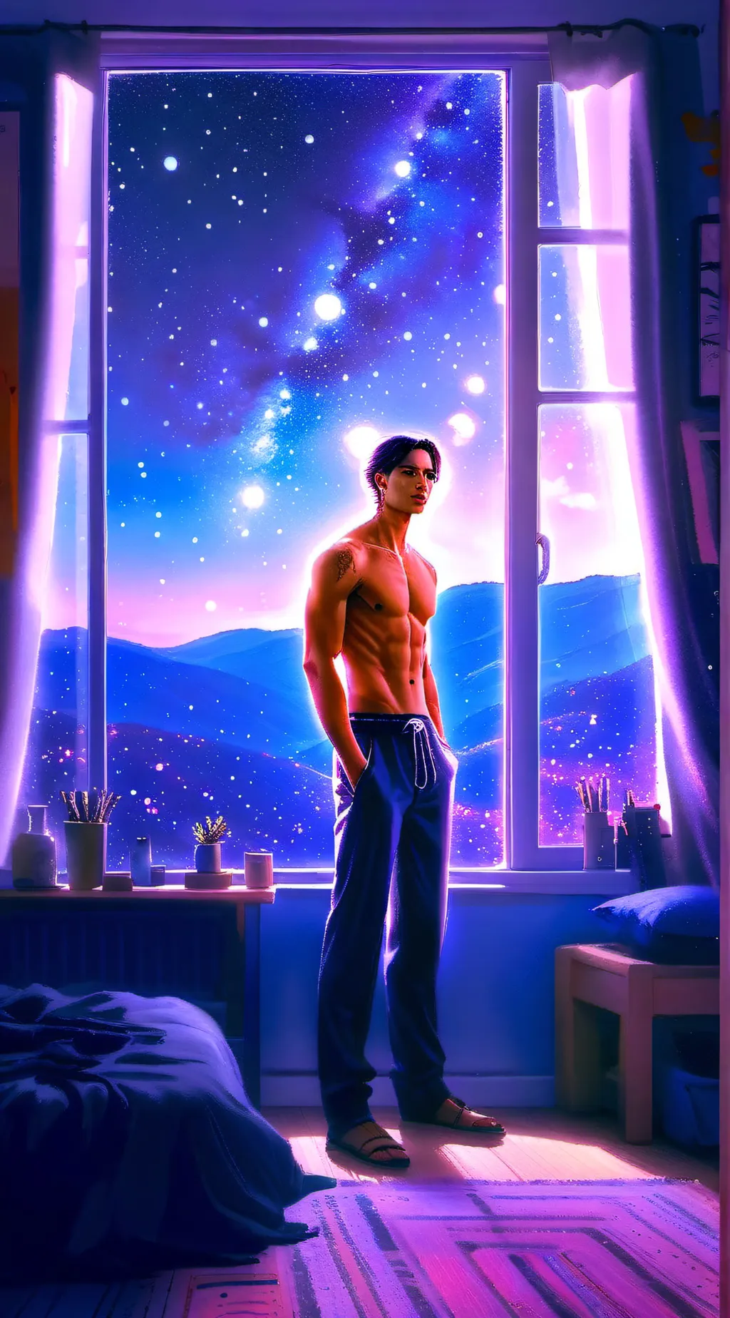 ai character: silver background