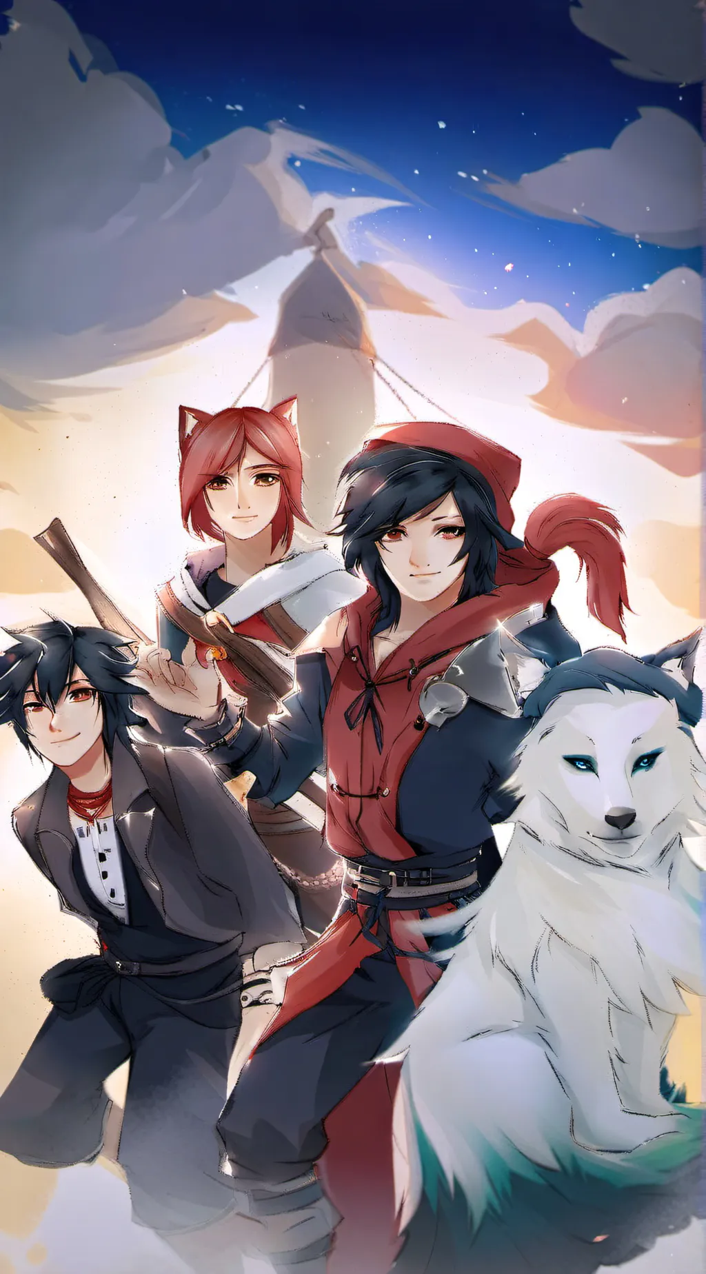 ai character: APHMAU AND CREW background