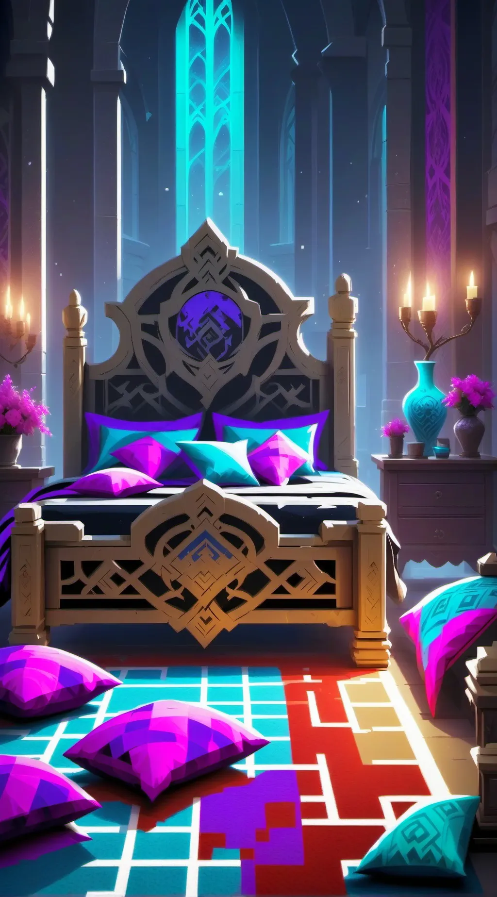 ai character: Bed background