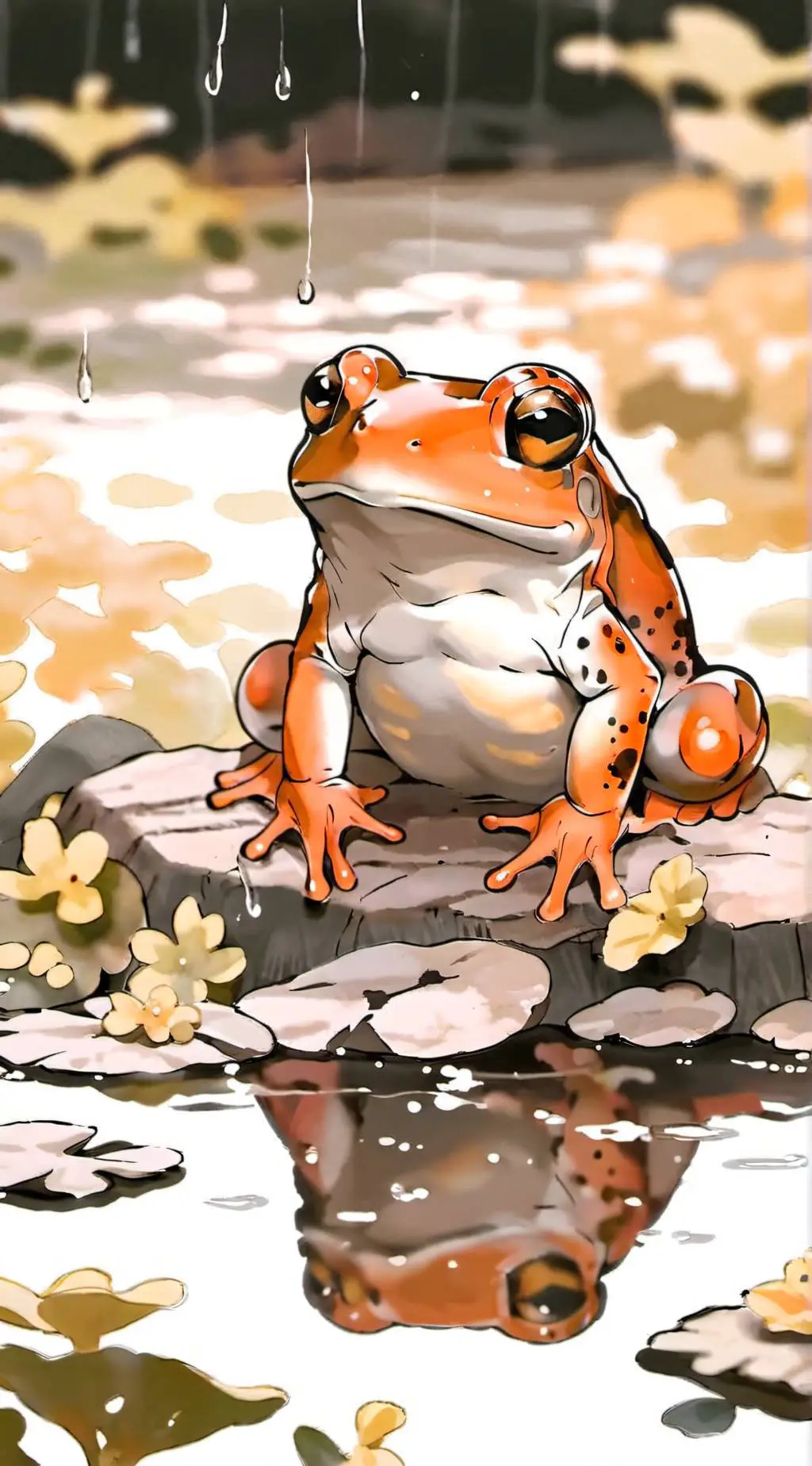 ai character: Common Rain frog background