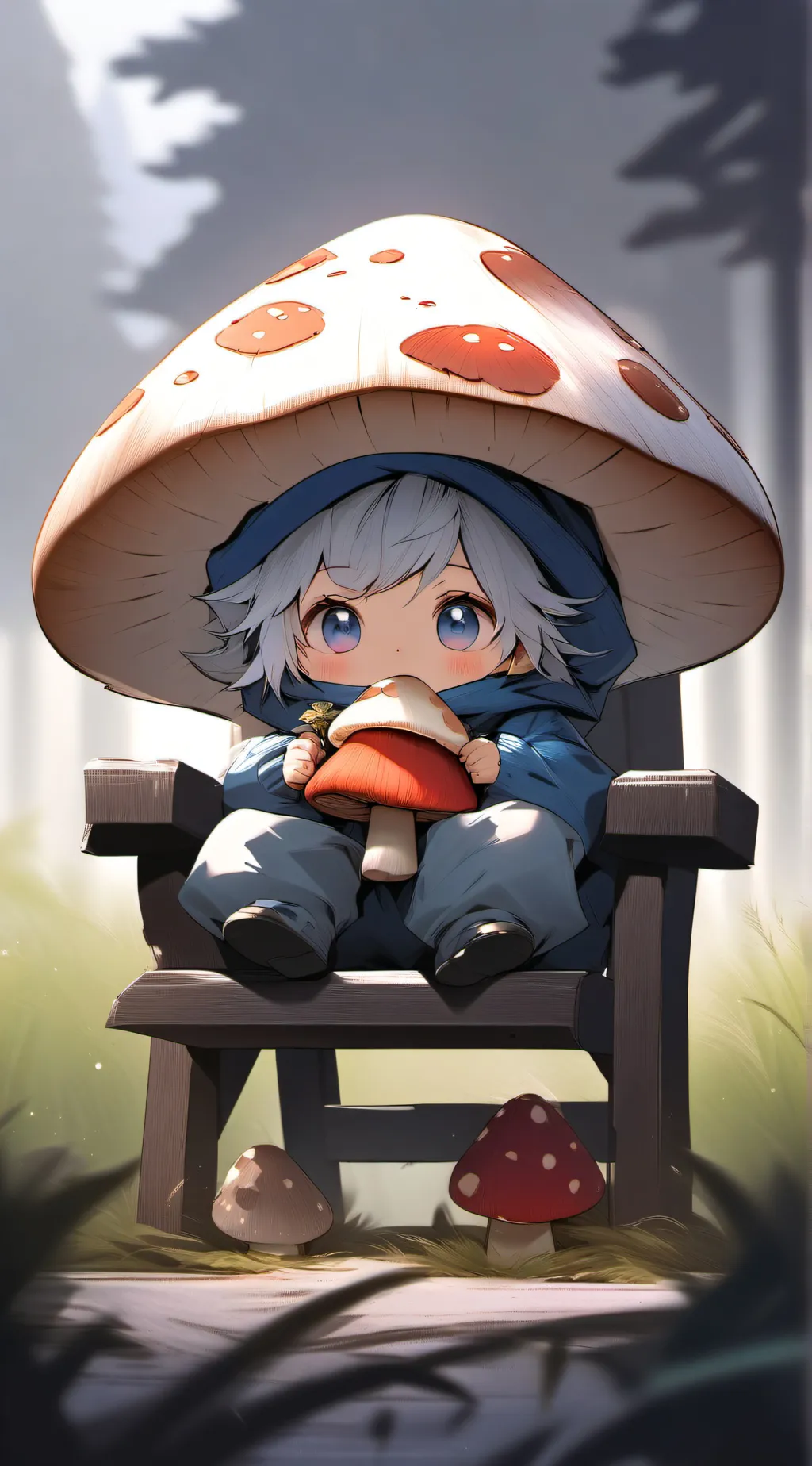 ai character: mythic baby smurf background