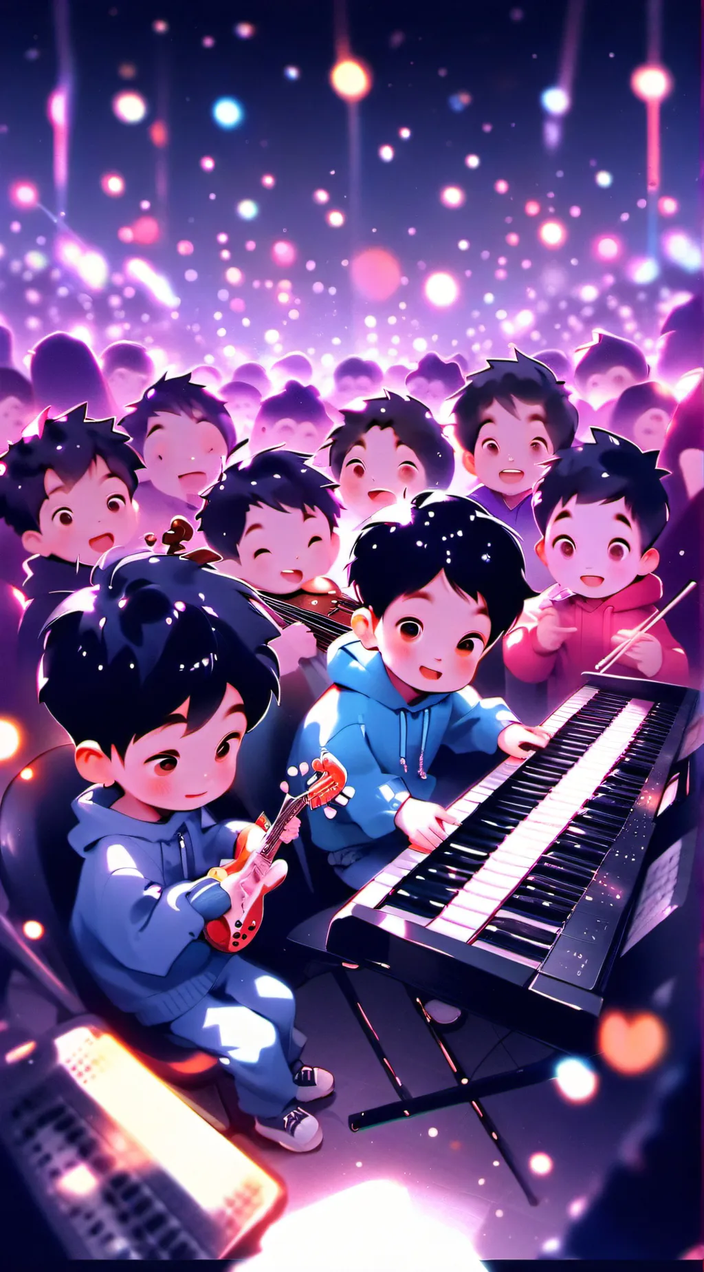 ai character: The music of kids. background