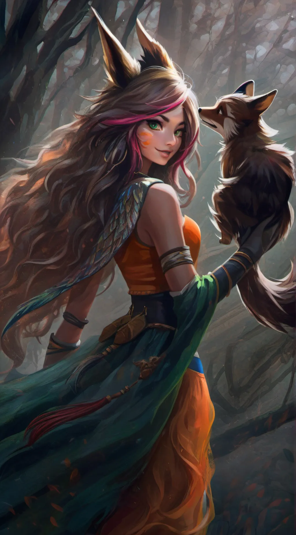 ai character: Violet background