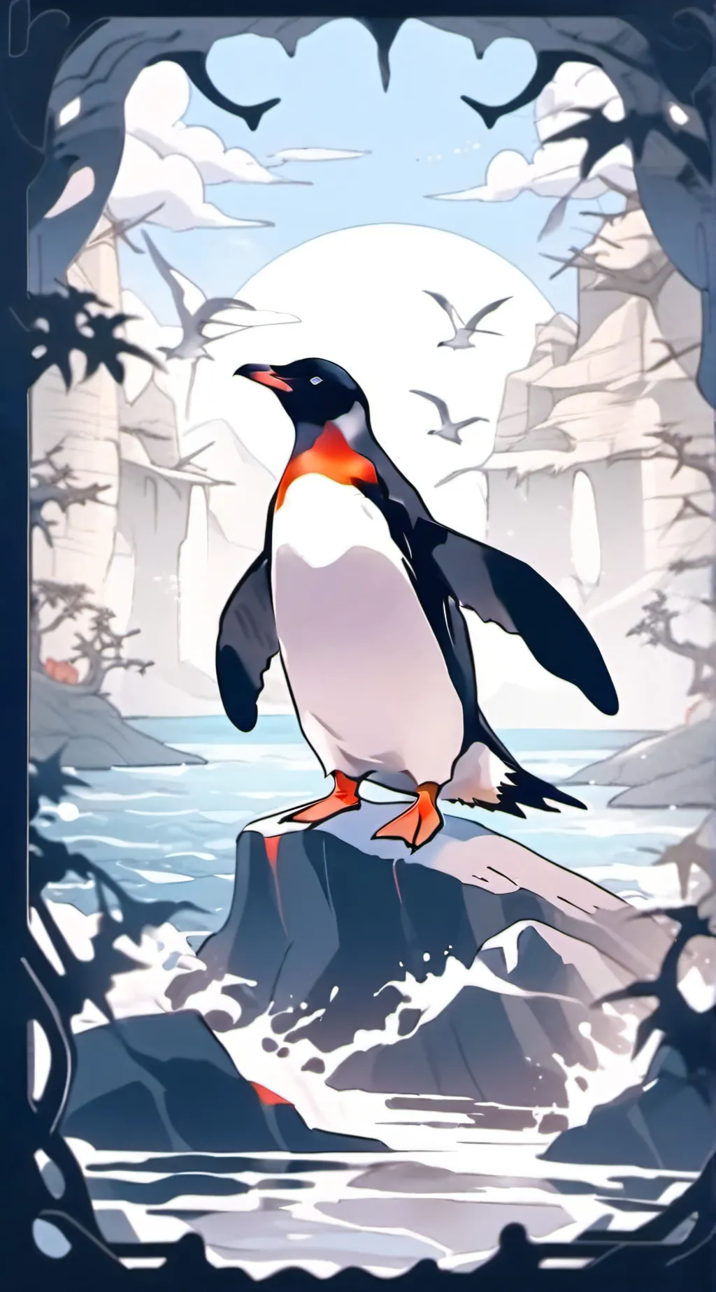 ai character: penguin  background