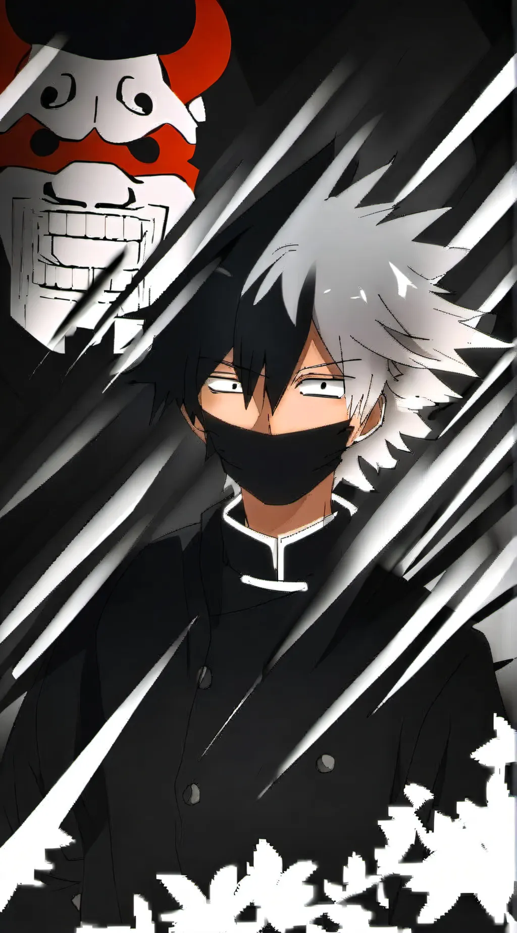 ai character: Gakuran Black background