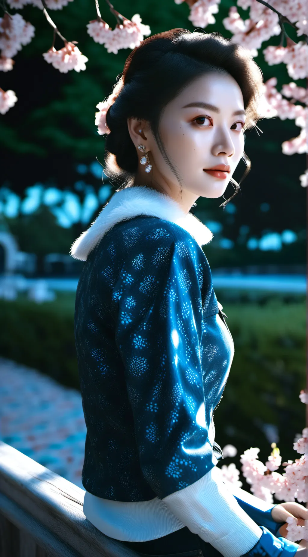 ai character: Violet background