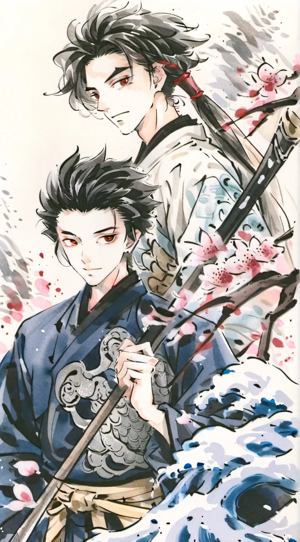 ai character: giyuu x tanjiro background