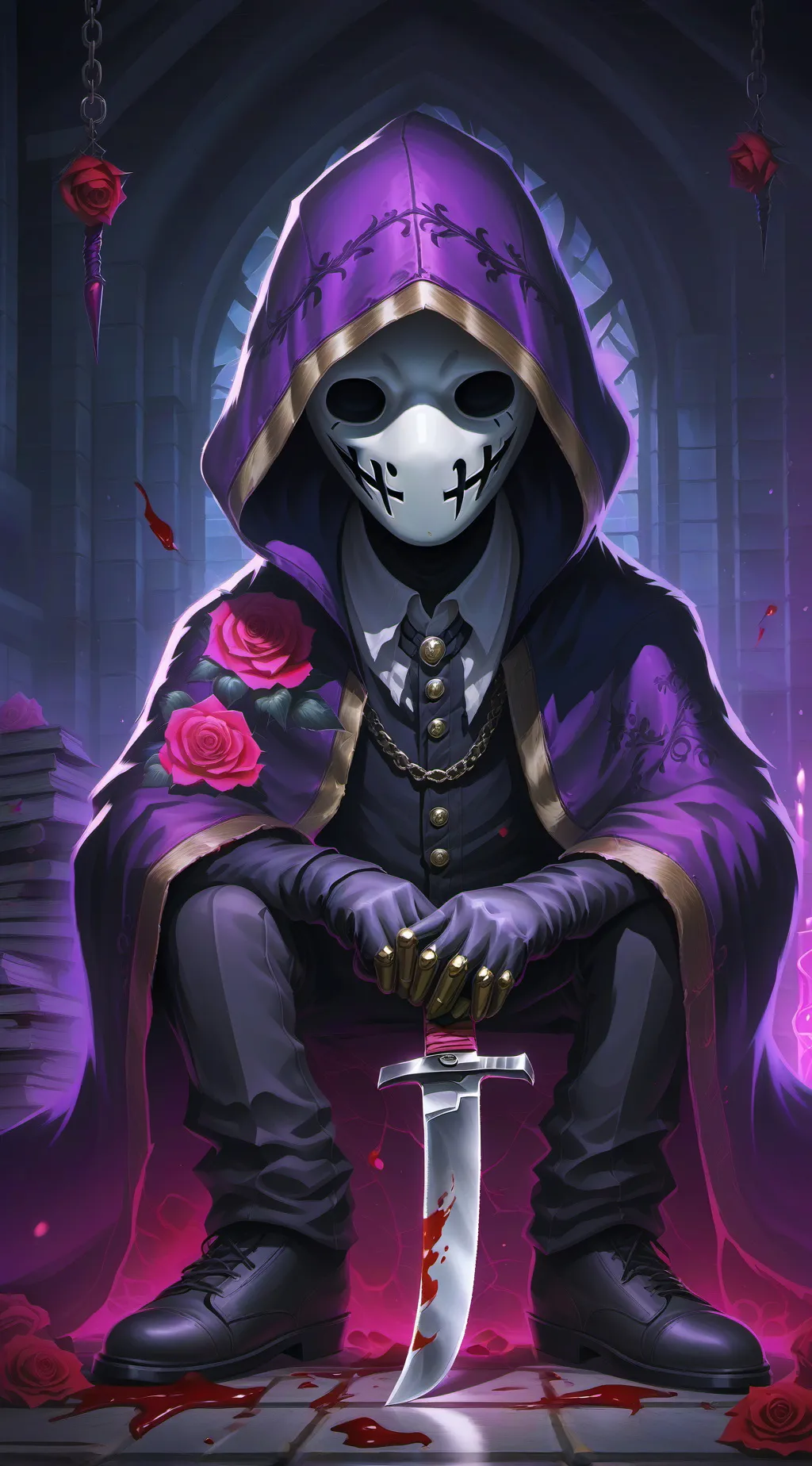 ai character: ghostface  background