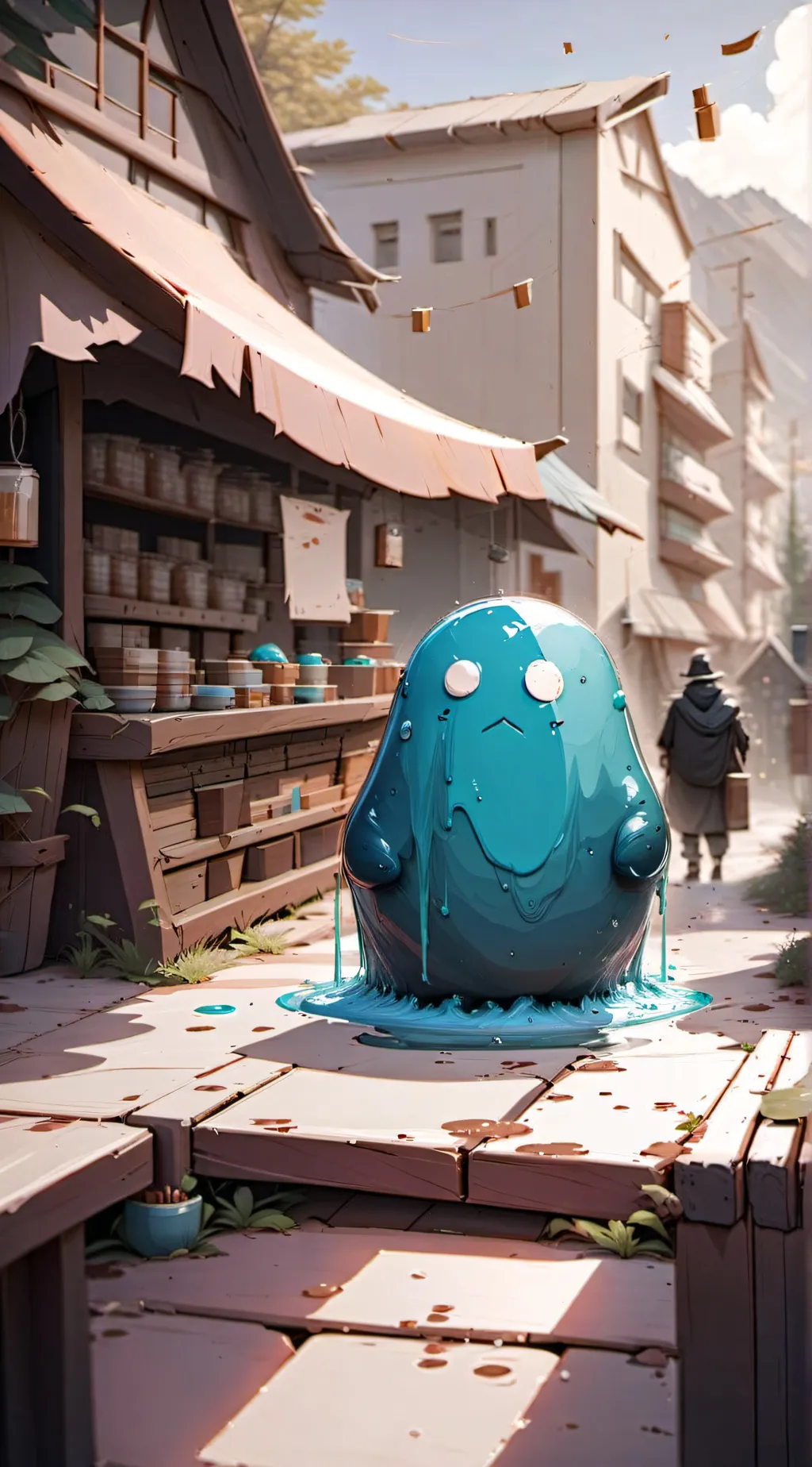 ai character: slime life background